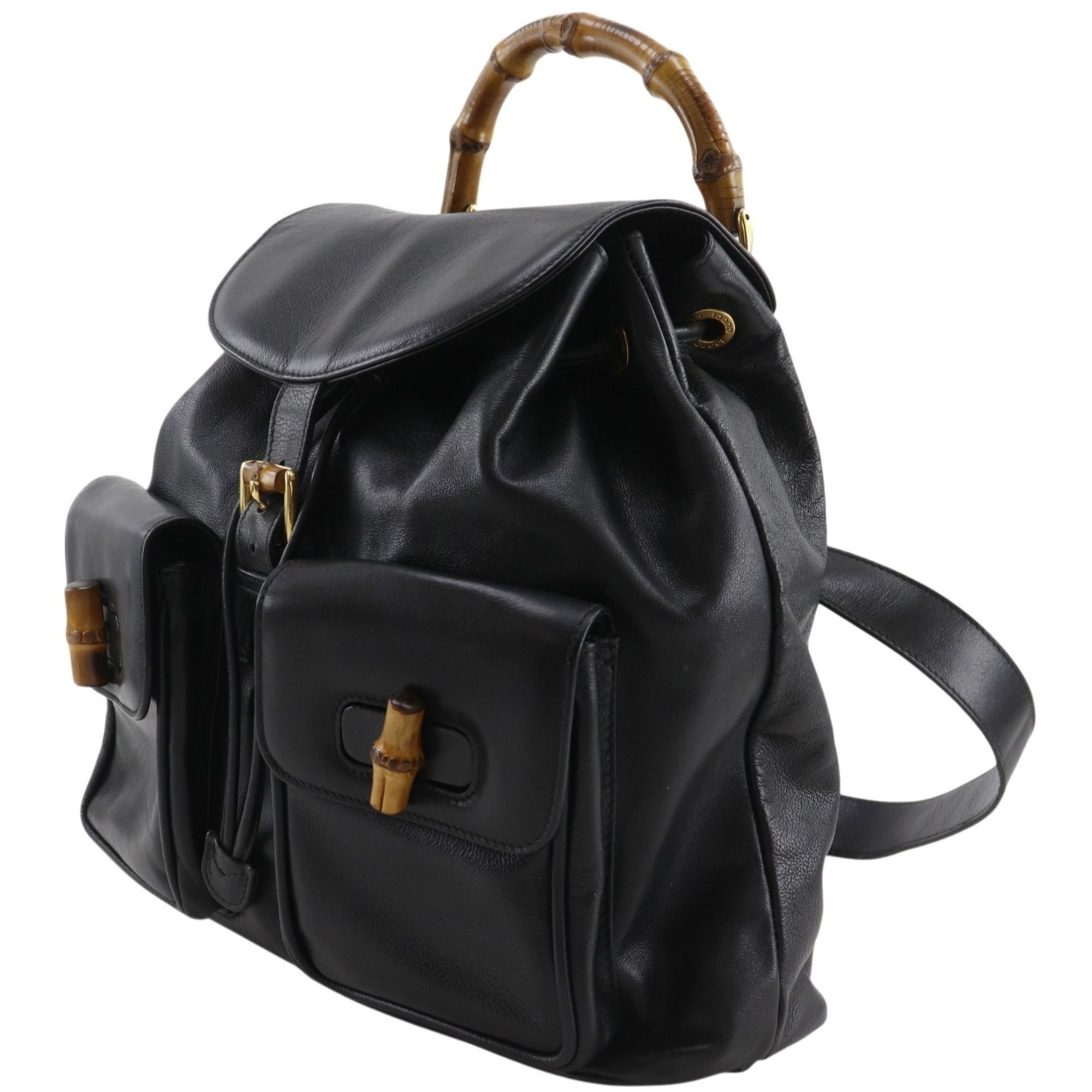Bamboo Leather Backpack (Pre-Owned) - Gucci - Modalova