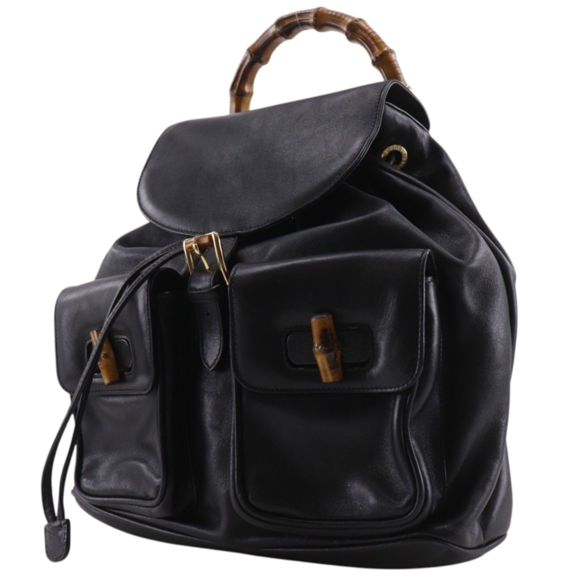 Bamboo Leather Backpack (Pre-Owned) - Gucci - Modalova