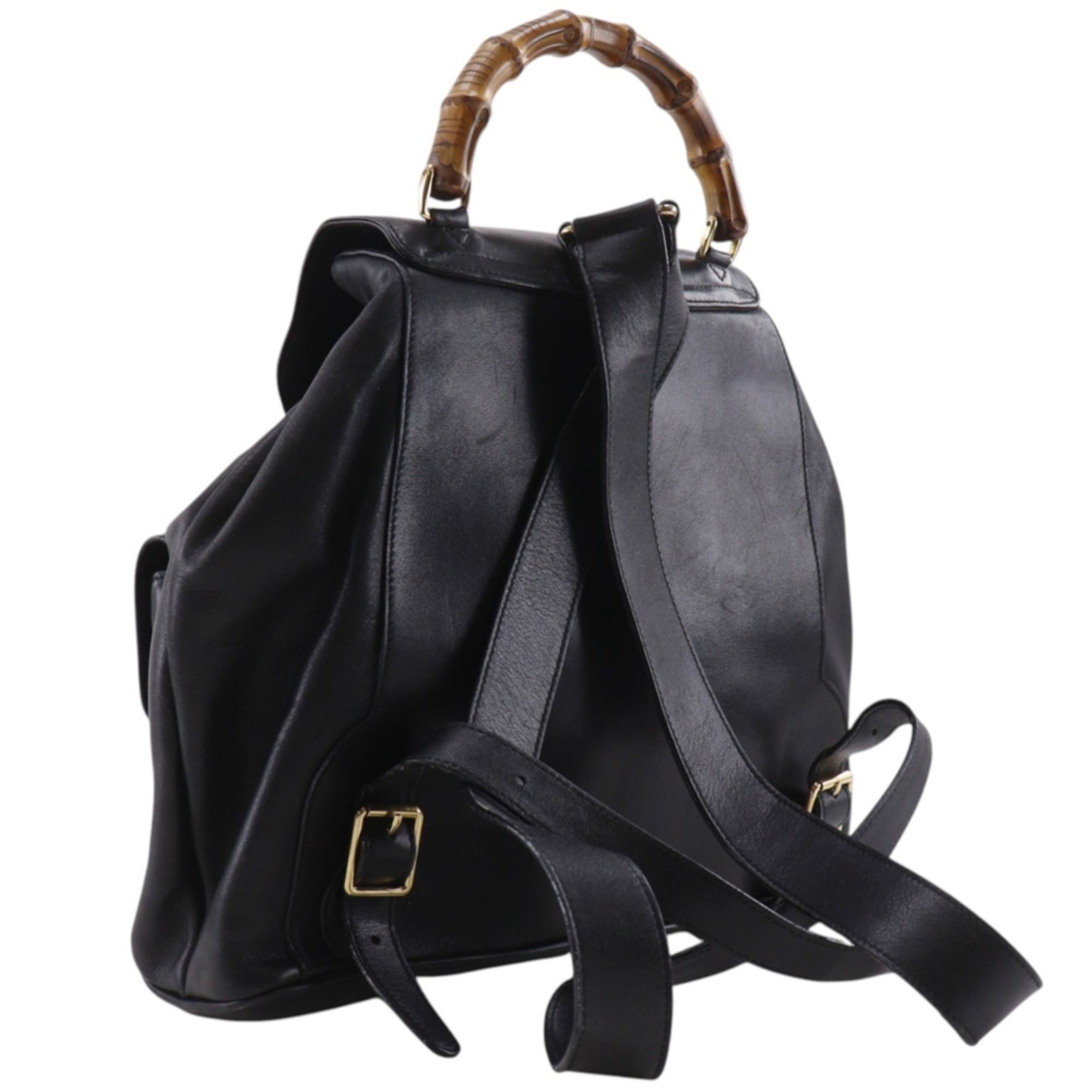 Bamboo Leather Backpack (Pre-Owned) - Gucci - Modalova
