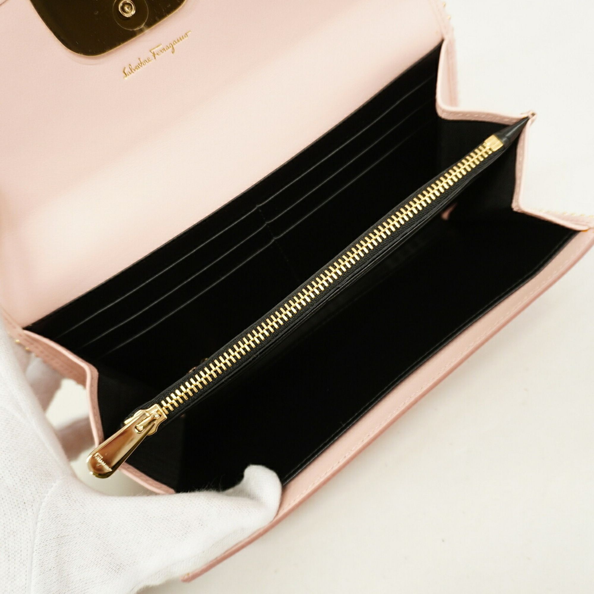 Leather Long Wallet (Bi-Fold) (Pre-Owned) - Salvatore Ferragamo - Modalova