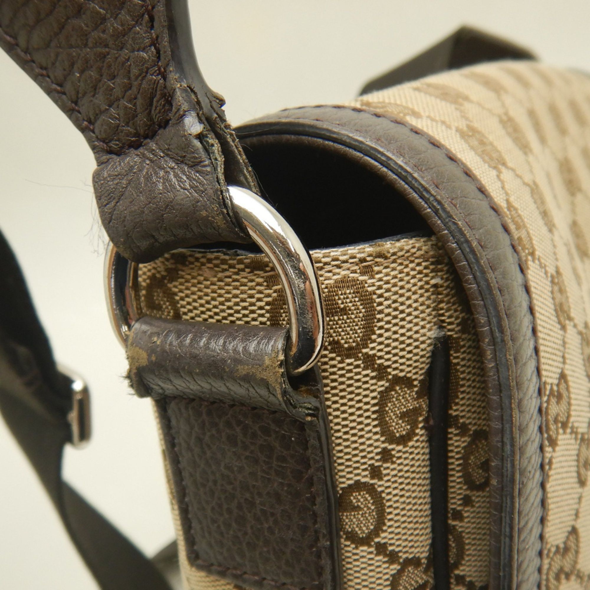 Gg Canvas Leather Shoulder Bag (Pre-Owned) - Gucci - Modalova