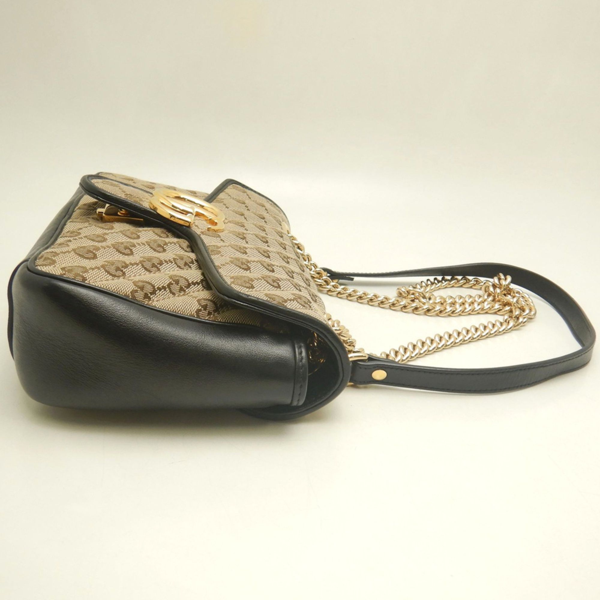 Gg Canvas Leather Shoulder Bag (Pre-Owned) - Gucci - Modalova