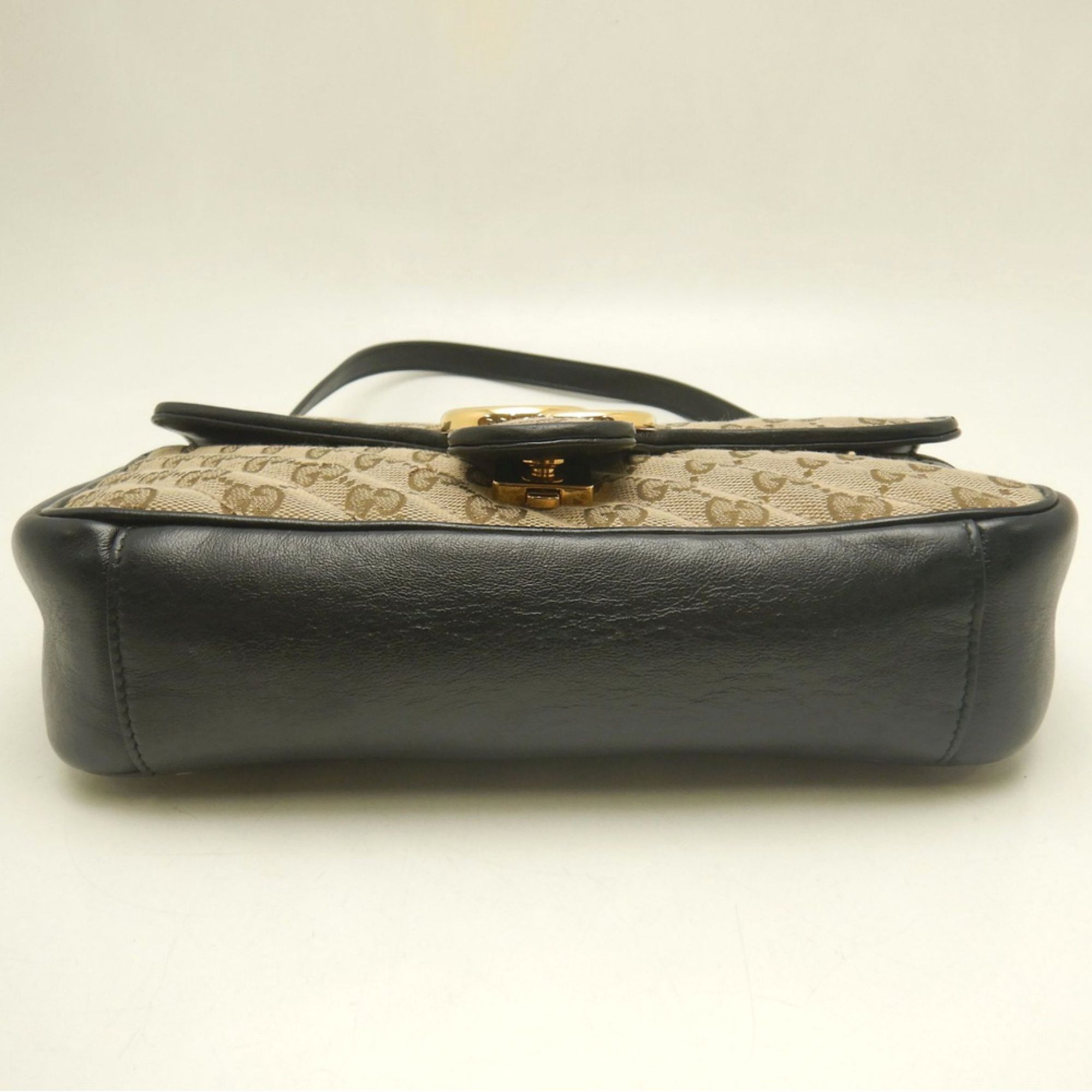 Gg Canvas Leather Shoulder Bag (Pre-Owned) - Gucci - Modalova