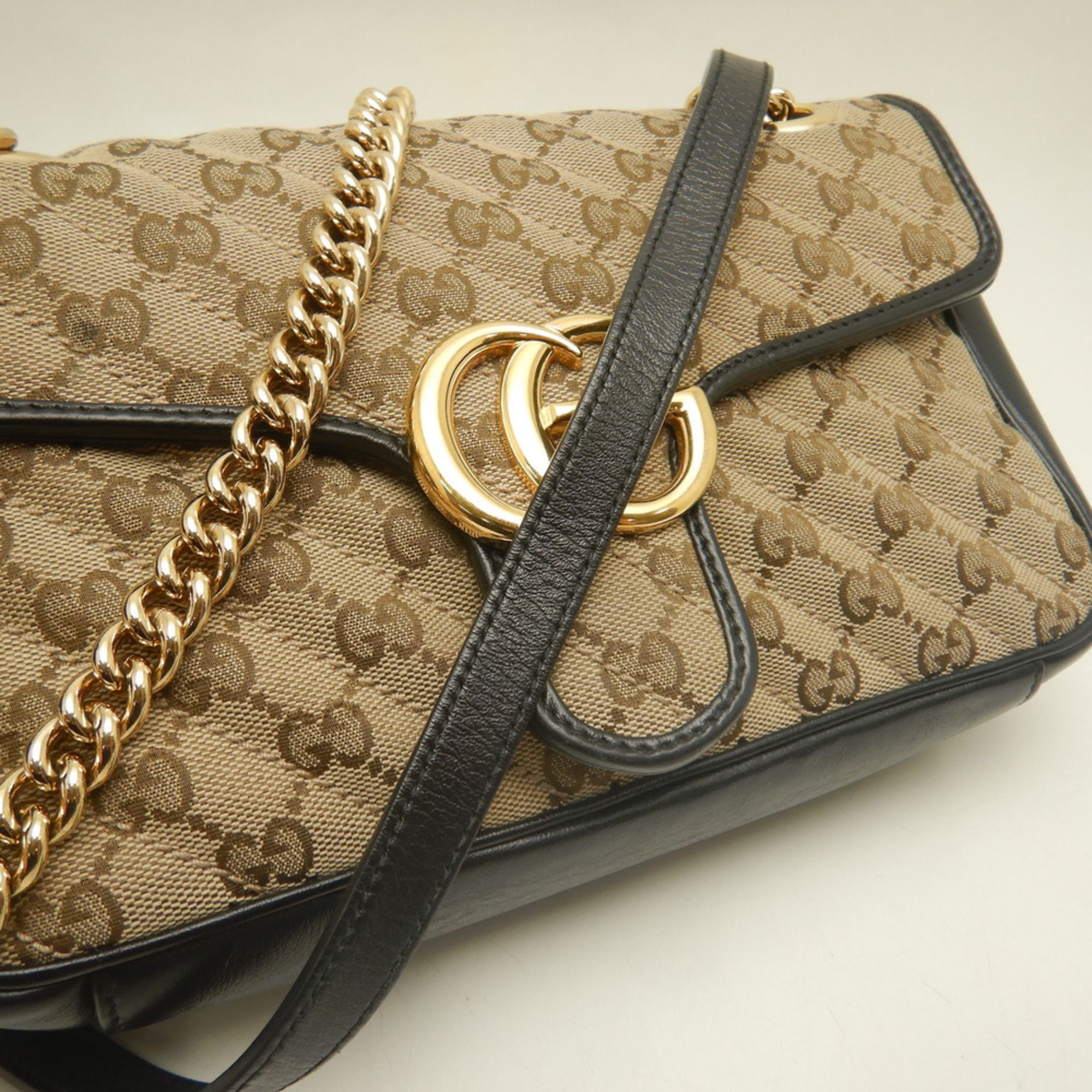 Gg Canvas Leather Shoulder Bag (Pre-Owned) - Gucci - Modalova