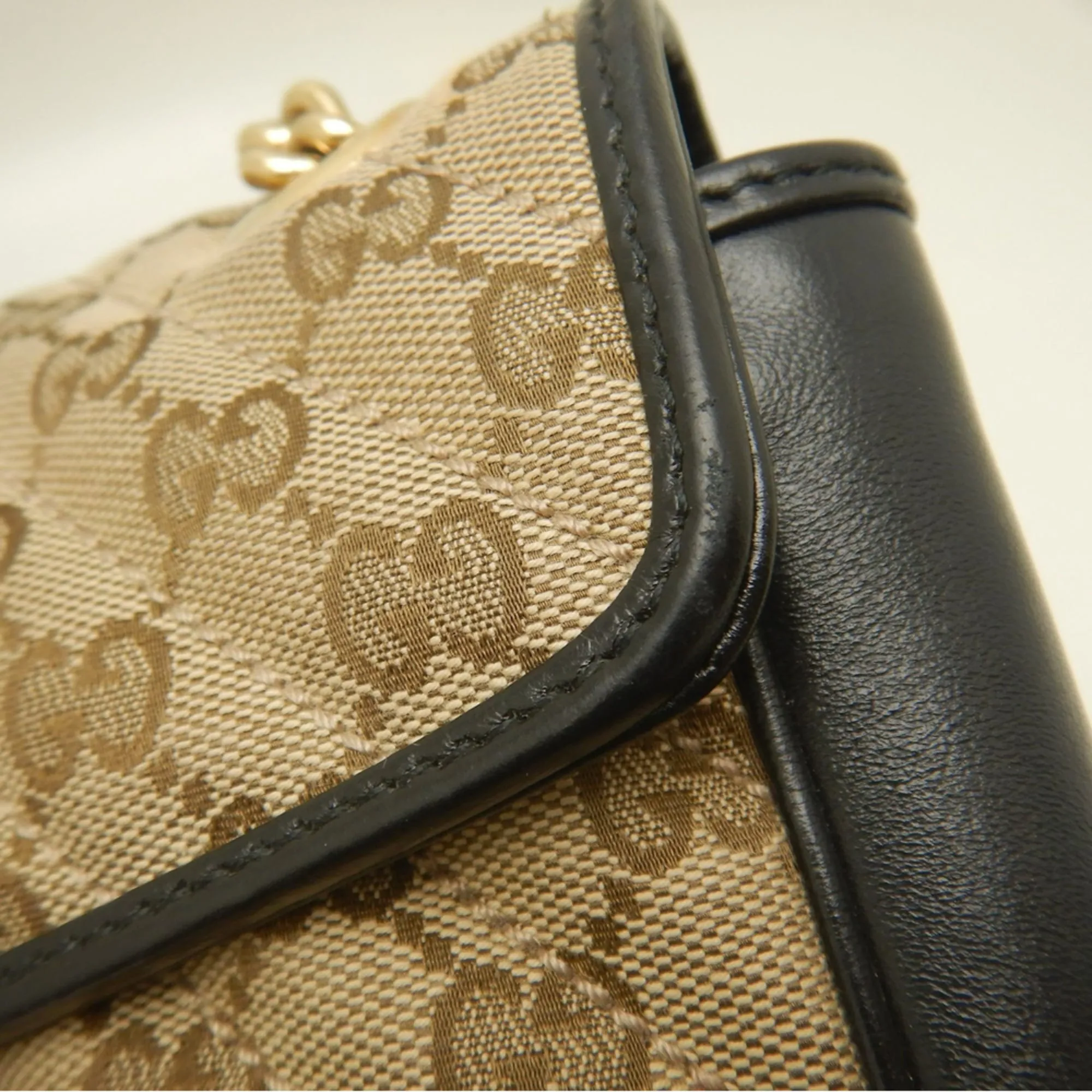 Gg Canvas Leather Shoulder Bag (Pre-Owned) - Gucci - Modalova