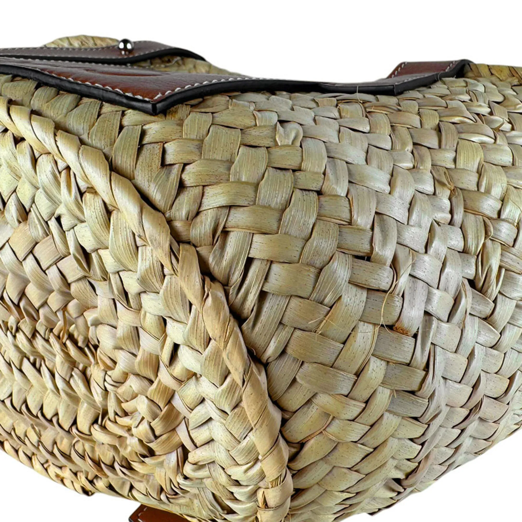 Raffia Canvas Basket Handbag Pouch (Pre-Owned) - Loewe - Modalova