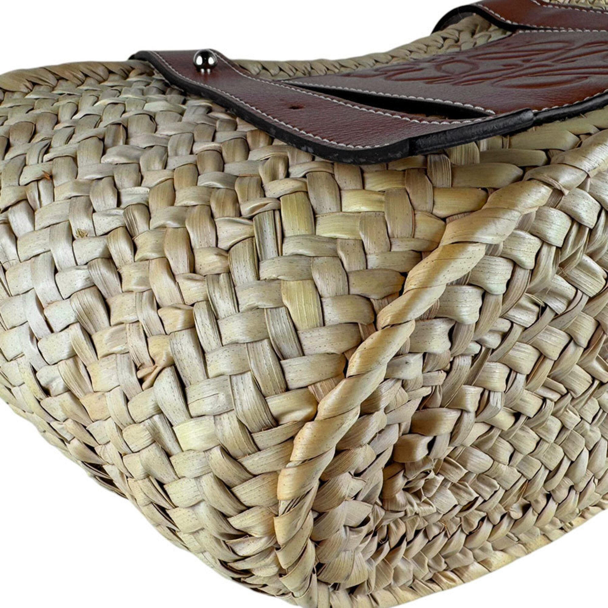 Raffia Canvas Basket Handbag Pouch (Pre-Owned) - Loewe - Modalova