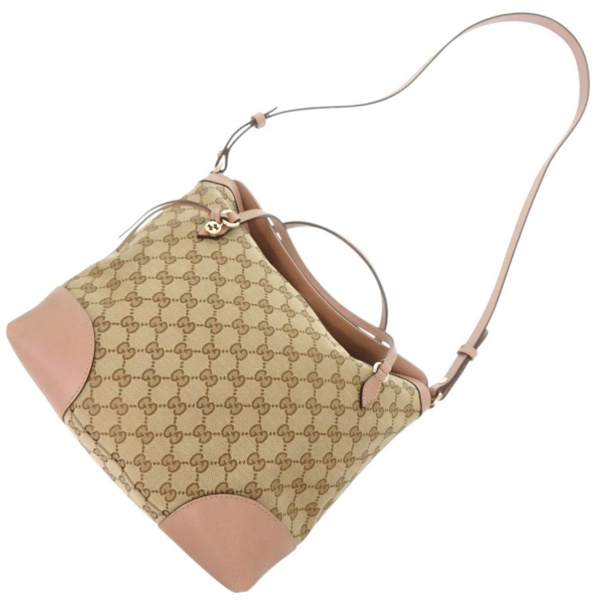 Gg Canvas Leather Handbag (Pre-Owned) - Gucci - Modalova