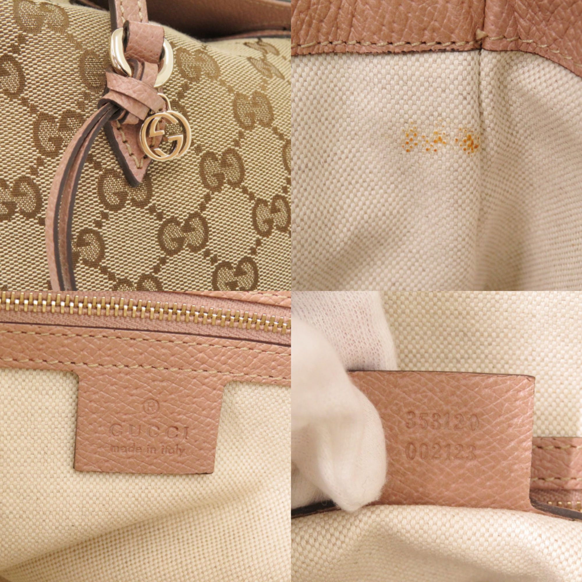 Gg Canvas Leather Handbag (Pre-Owned) - Gucci - Modalova