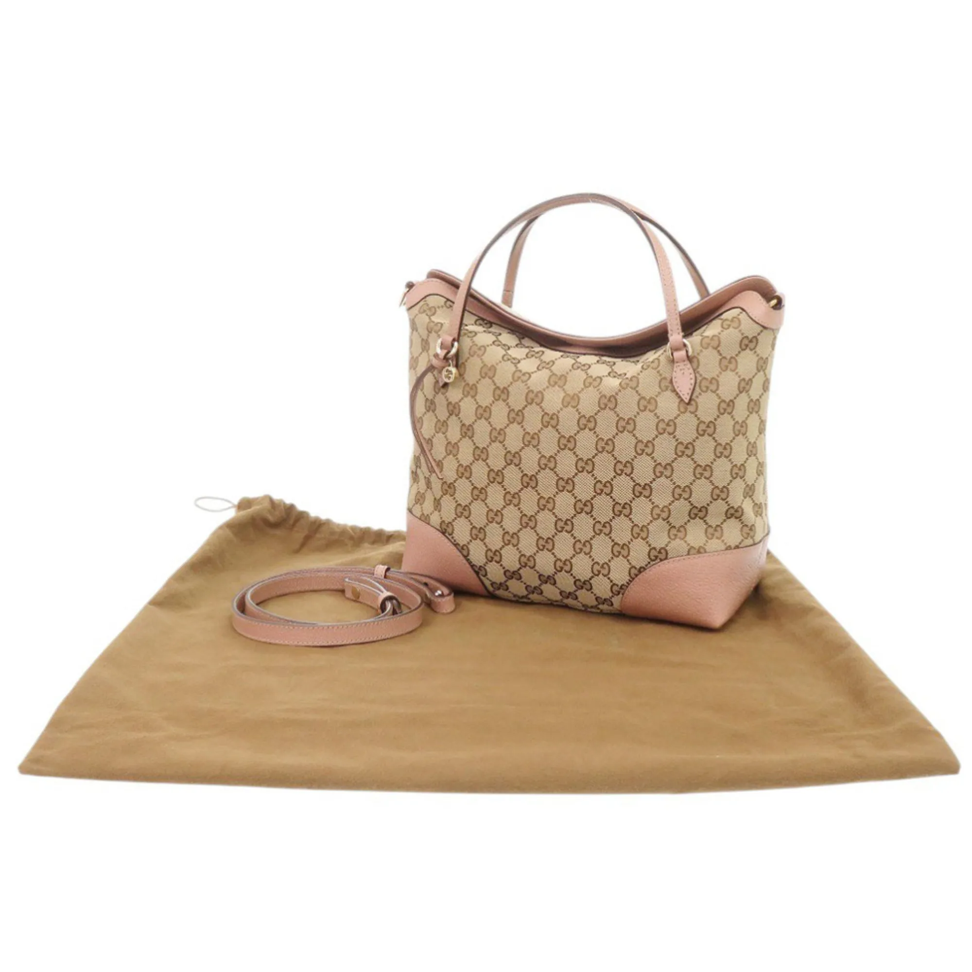 Gg Canvas Leather Handbag (Pre-Owned) - Gucci - Modalova