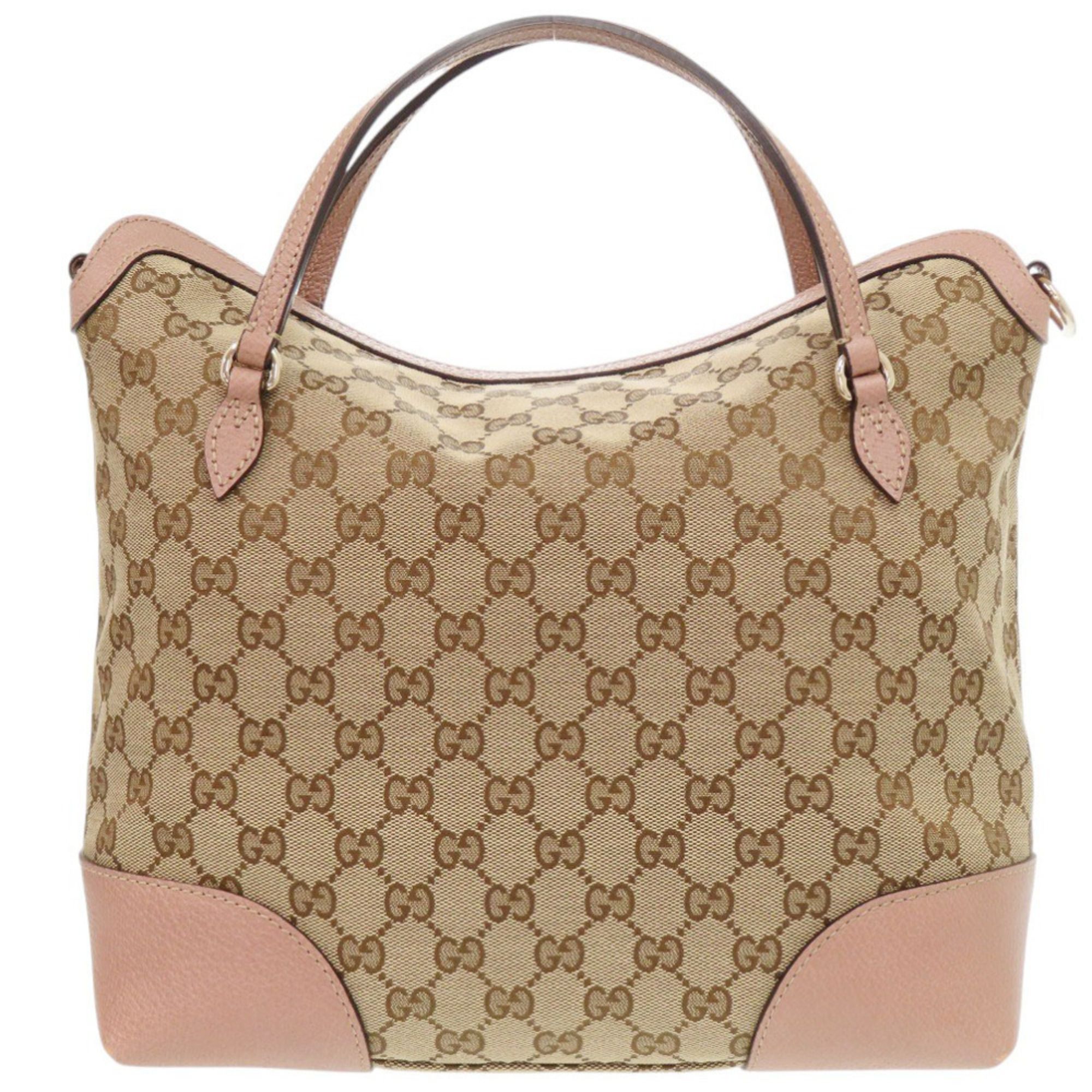 Gg Canvas Leather Handbag (Pre-Owned) - Gucci - Modalova