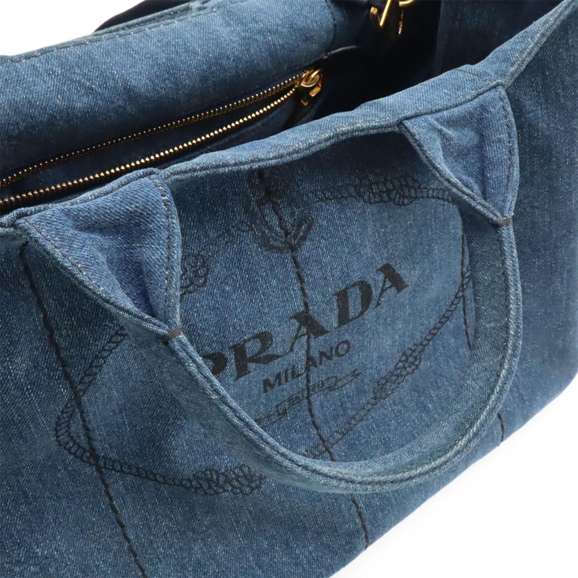 Denim Handbag Shoulder Bag Tote Bag (Pre-Owned) - Prada - Modalova