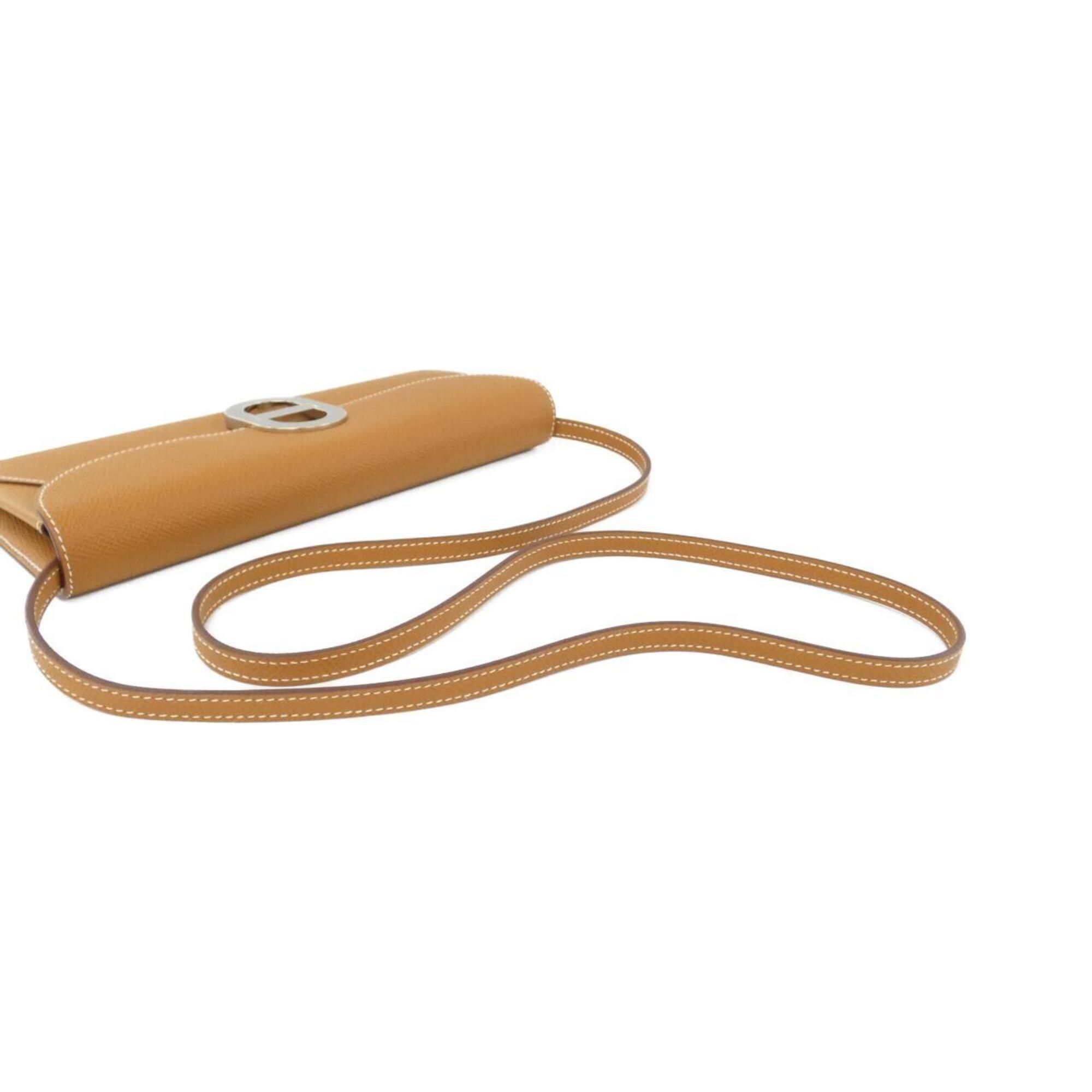 Gold Epsom Leather Chain/Shoulder Wallet (Pre-Owned) - Hermes - Modalova