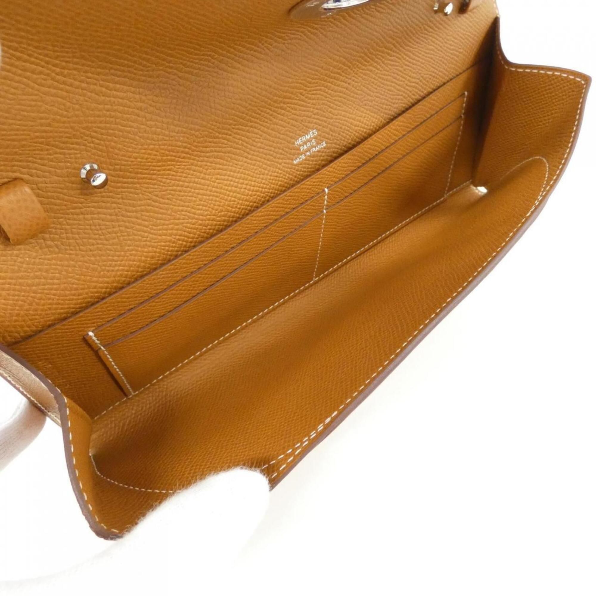 Gold Epsom Leather Chain/Shoulder Wallet (Pre-Owned) - Hermes - Modalova