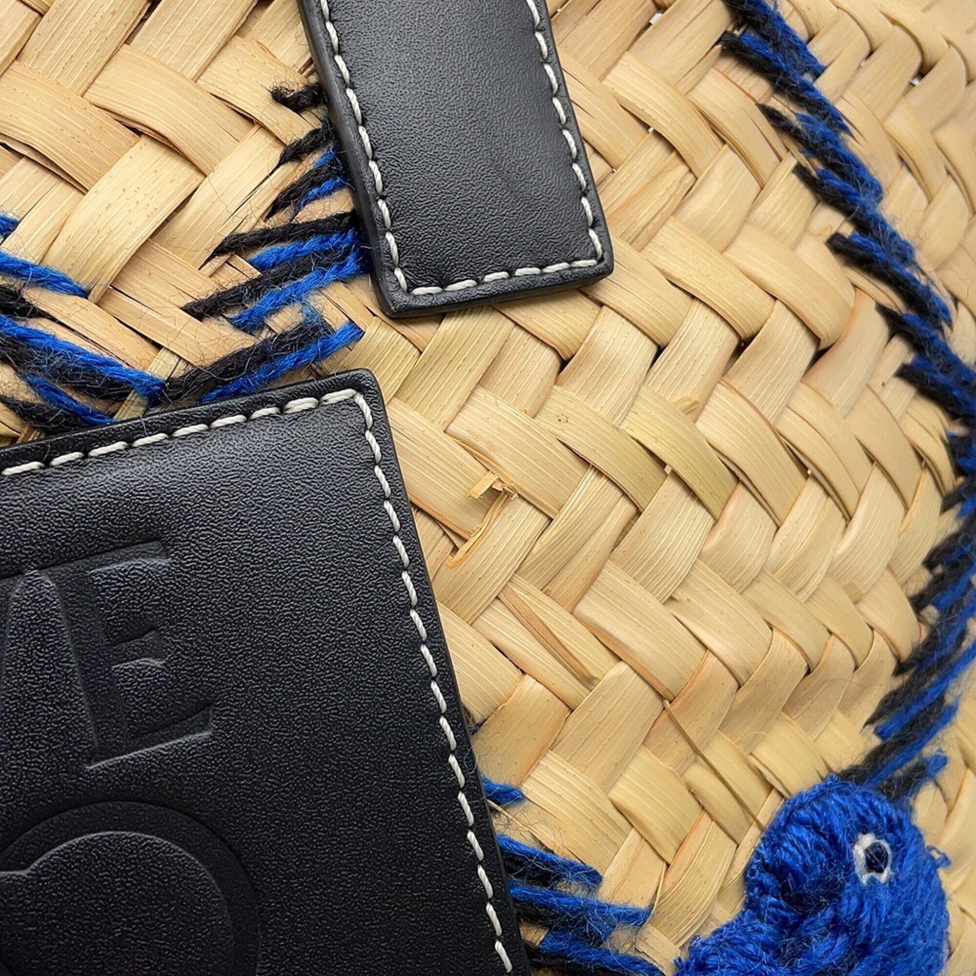 Raffia Leather Basket Handbag (Pre-Owned) - Loewe - Modalova