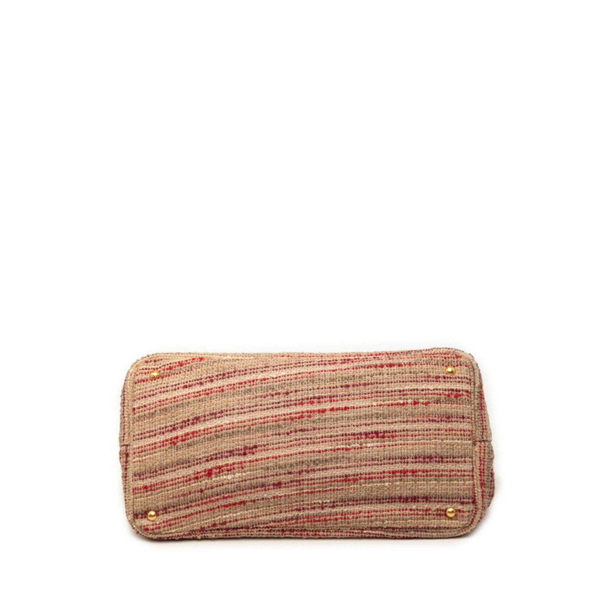Red Tweed Suede Shoulder Bag Tote Bag (Pre-Owned) - Prada - Modalova