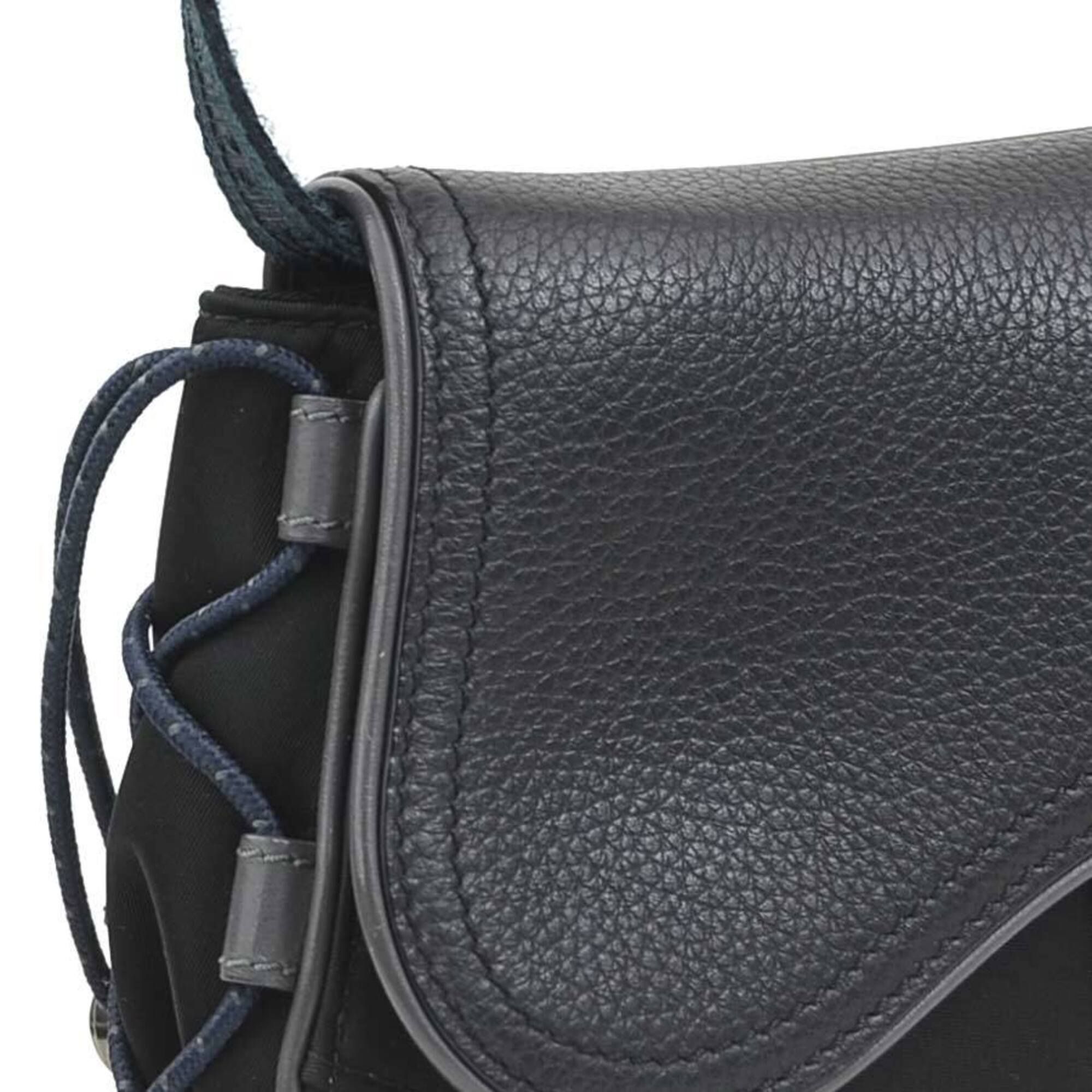 Leather Nylon Saddle Bag Shoulder Bag (Pre-Owned) - Christian Dior - Modalova