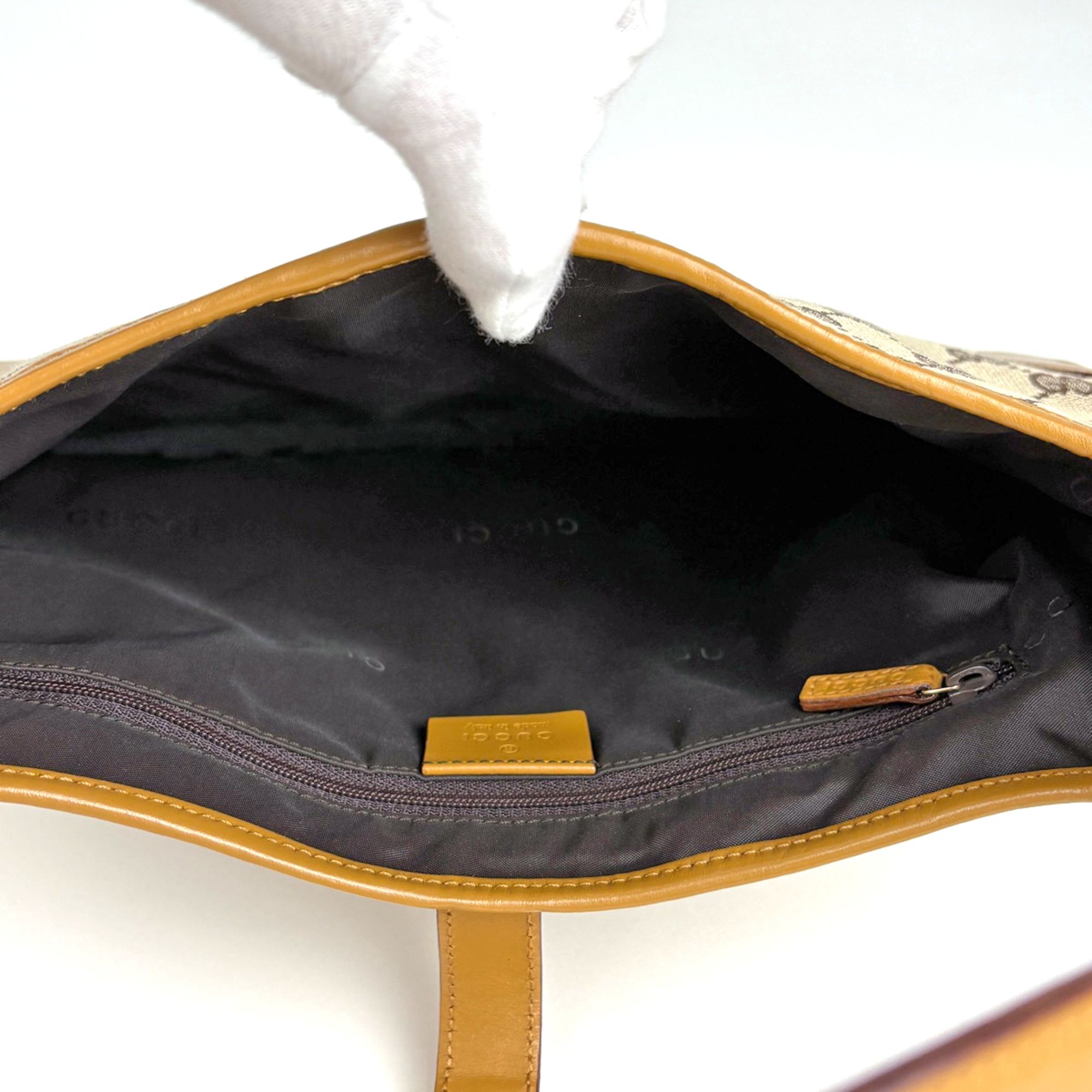 Gg Canvas Leather Shoulder Bag (Pre-Owned) - Gucci - Modalova