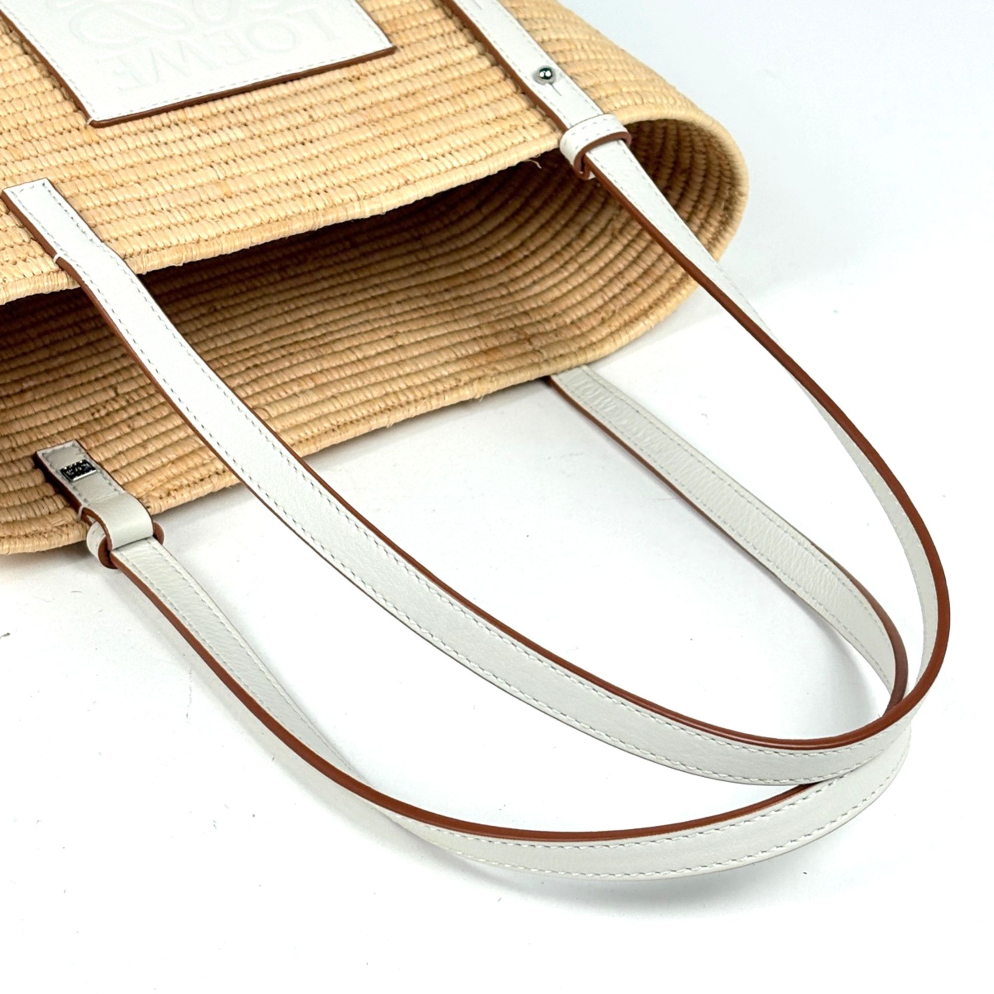 Raffia Leather Basket Tote Bag (Pre-Owned) - Loewe - Modalova