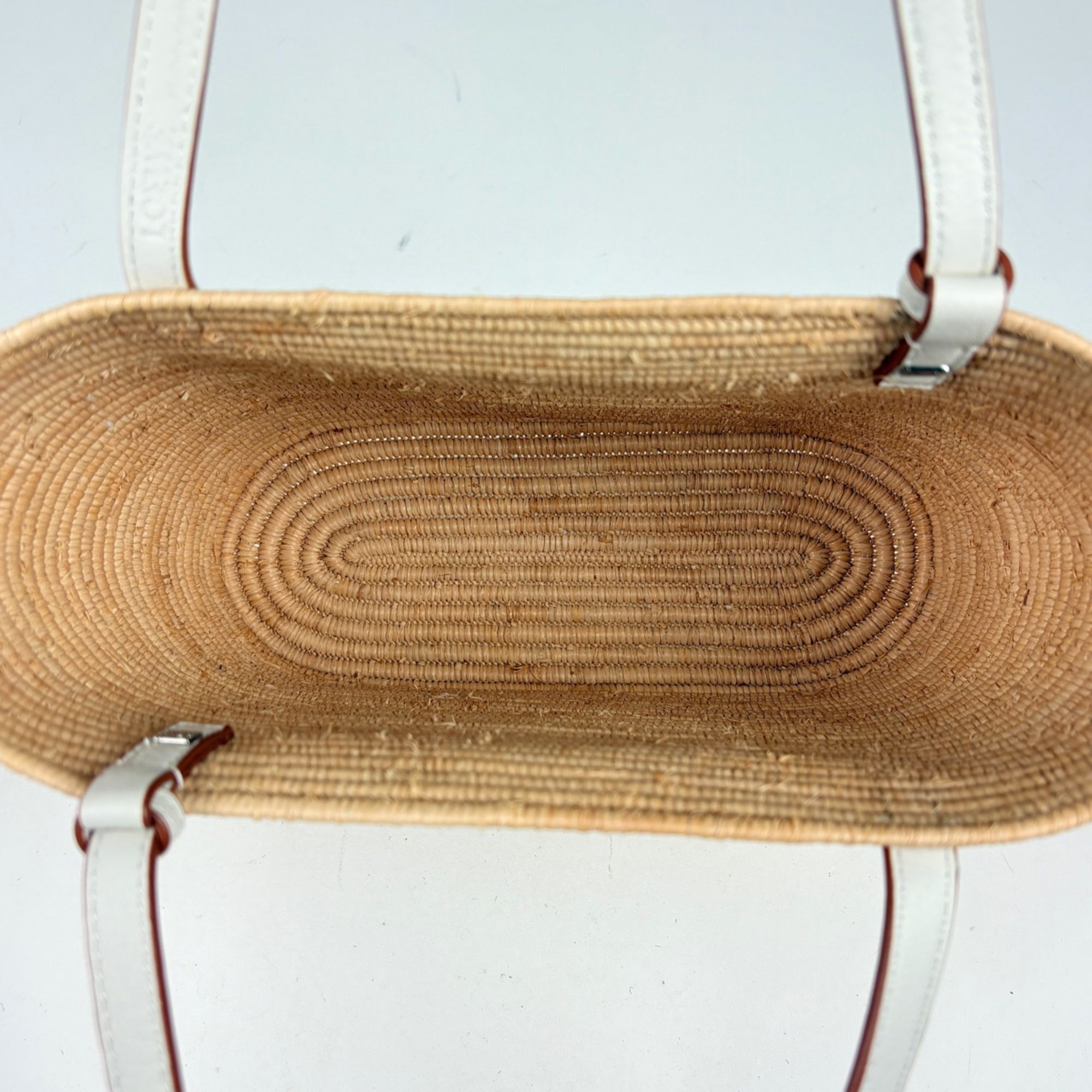 Raffia Leather Basket Tote Bag (Pre-Owned) - Loewe - Modalova
