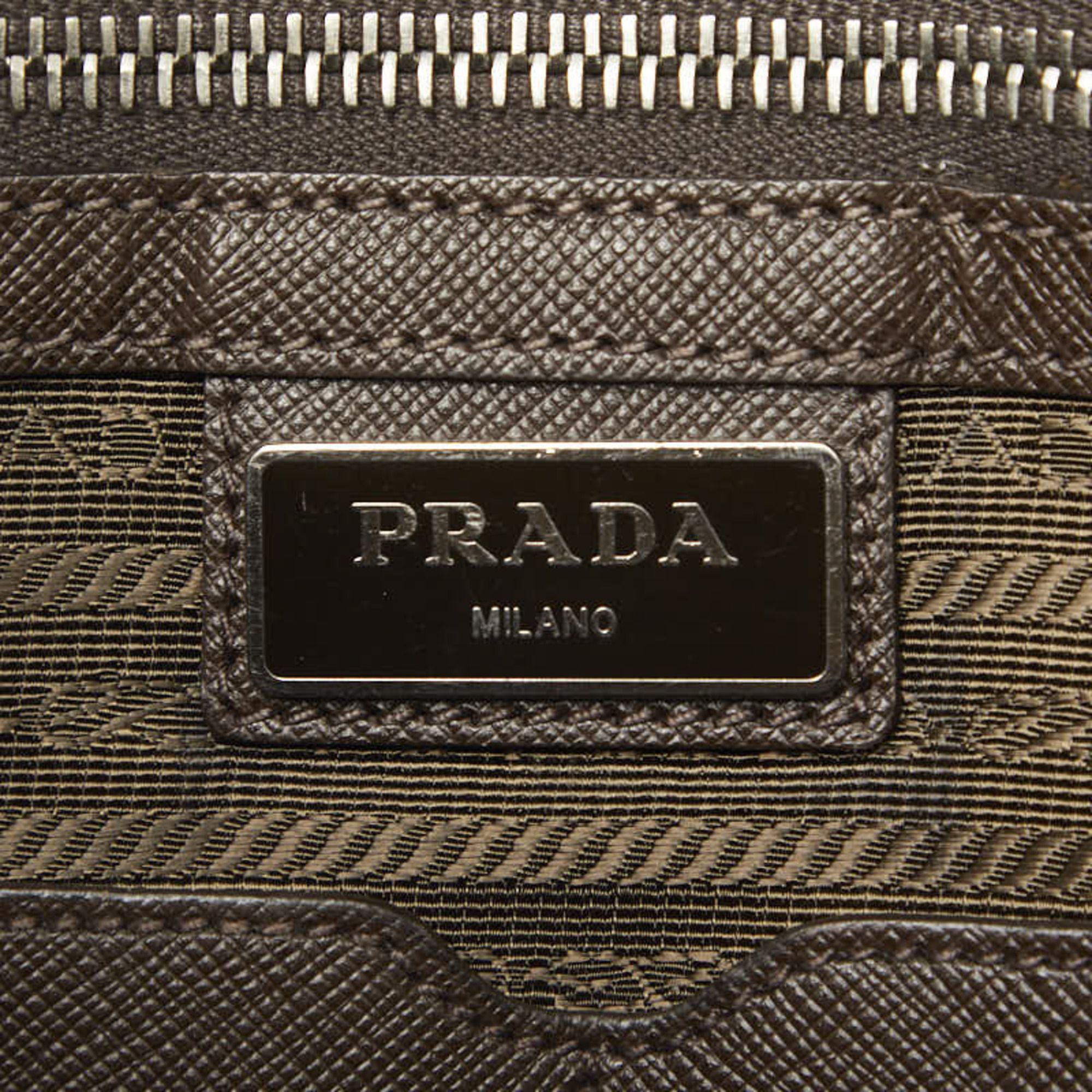Saffiano Triangle Leather Briefcase Handbag (Pre-Owned) - Prada - Modalova