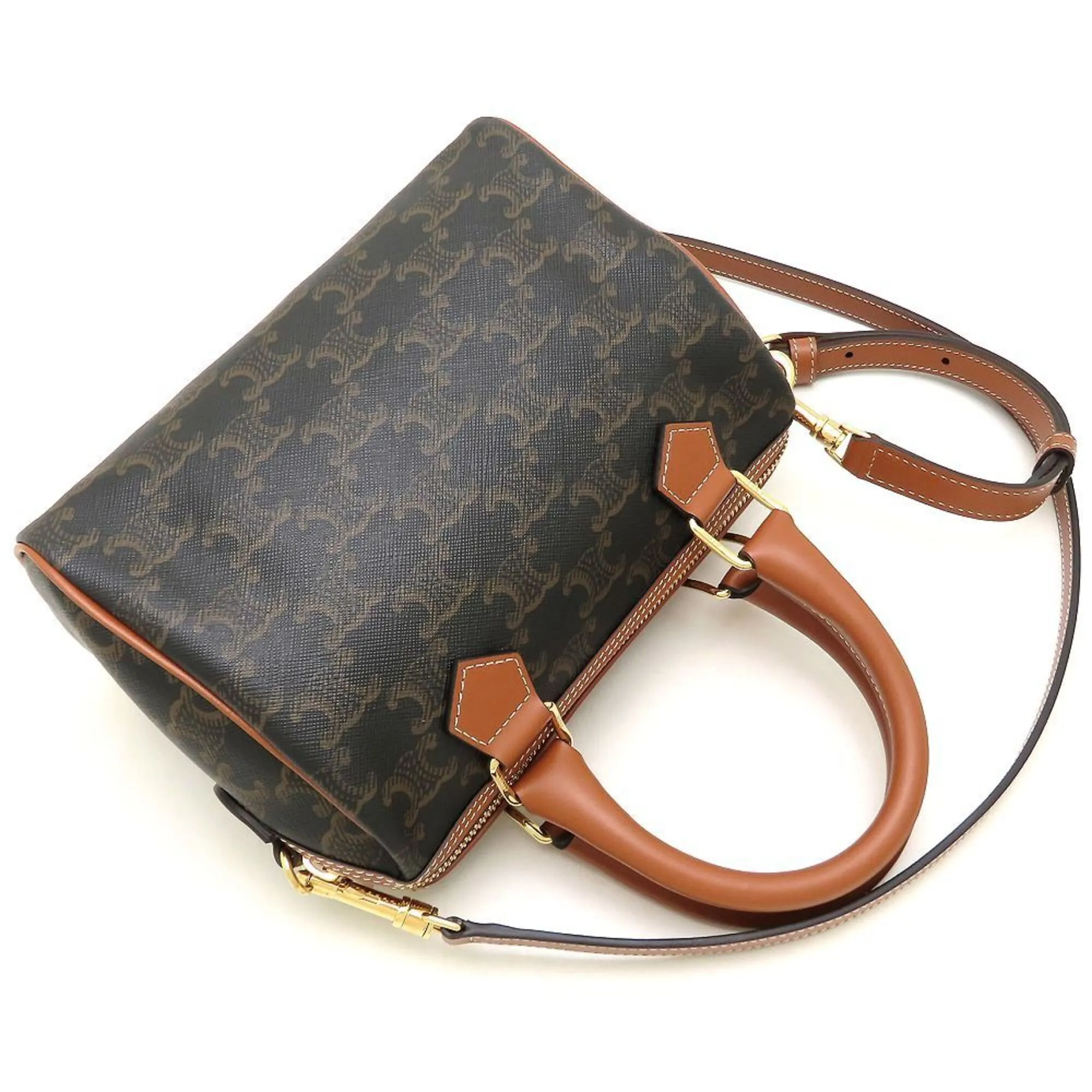 Leather Canvas Boston Bag Handbag (Pre-Owned) - Celine - Modalova