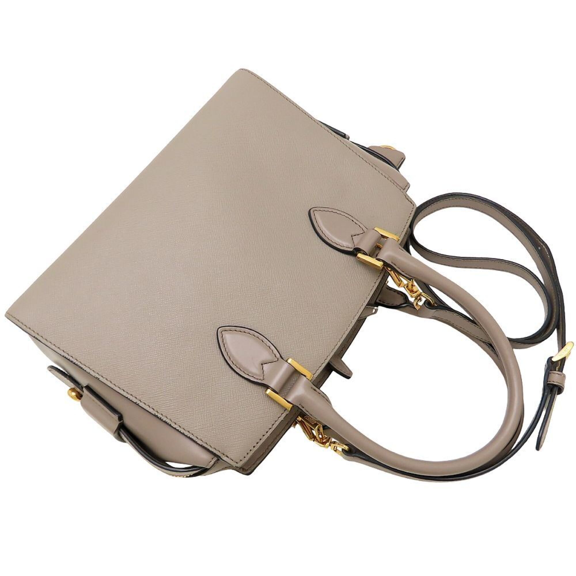 Saffiano Triangle Leather Shoulder Bag (Pre-Owned) - Prada - Modalova