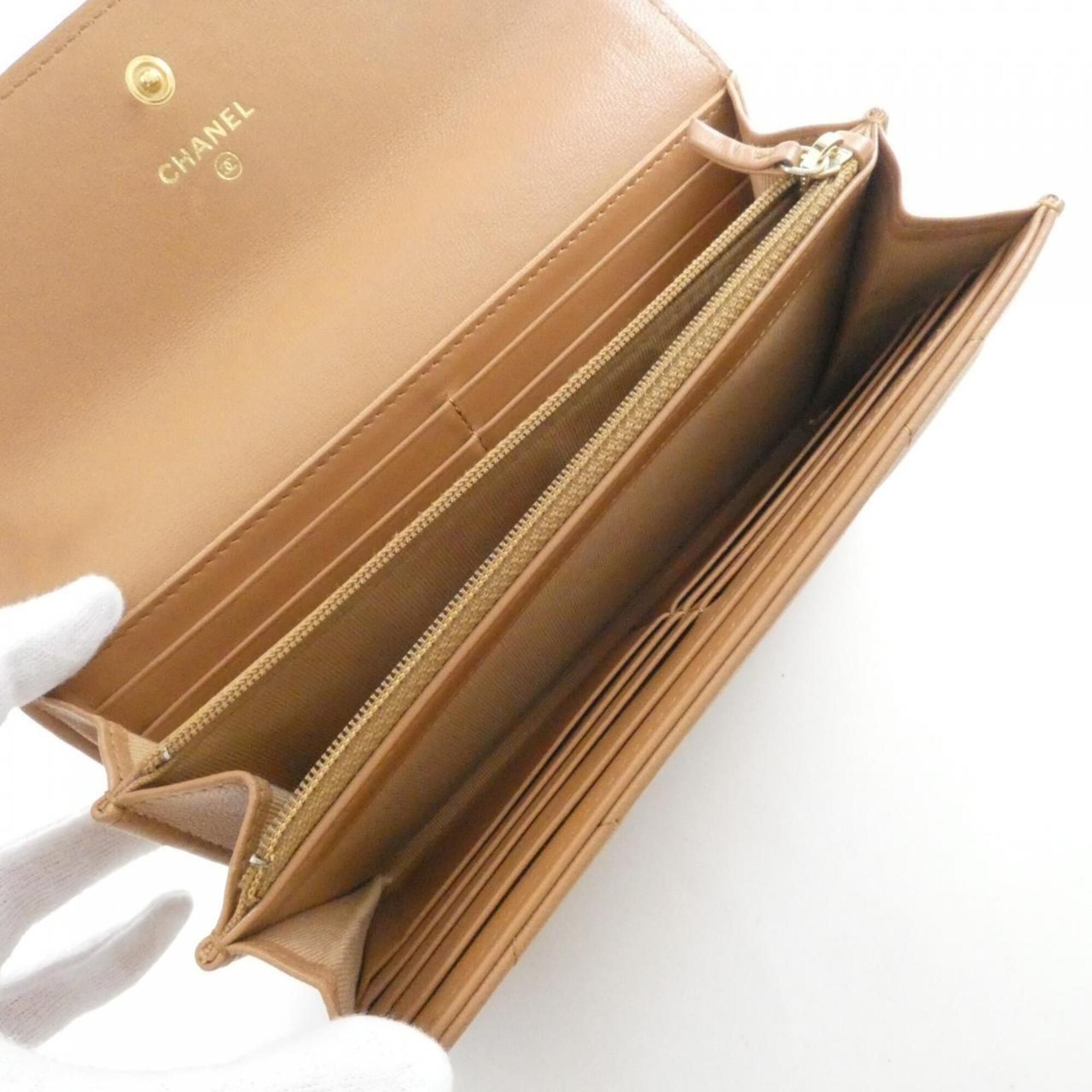 Leather Long Wallet (Bi-Fold) (Pre-Owned) - Chanel - Modalova
