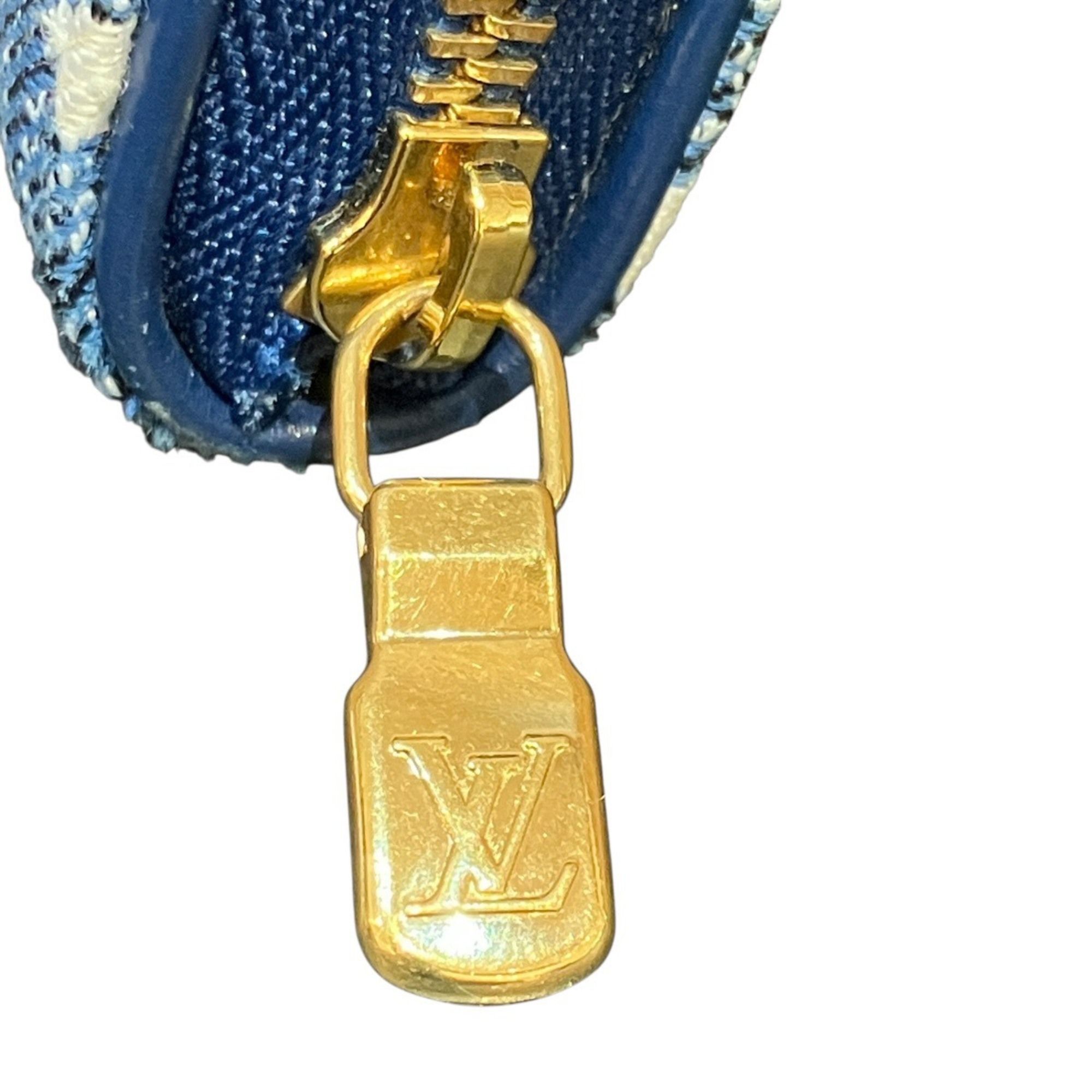 Monogram Denim Denim Coin Purse/Coin Case (Pre-Owned) - Louis Vuitton - Modalova