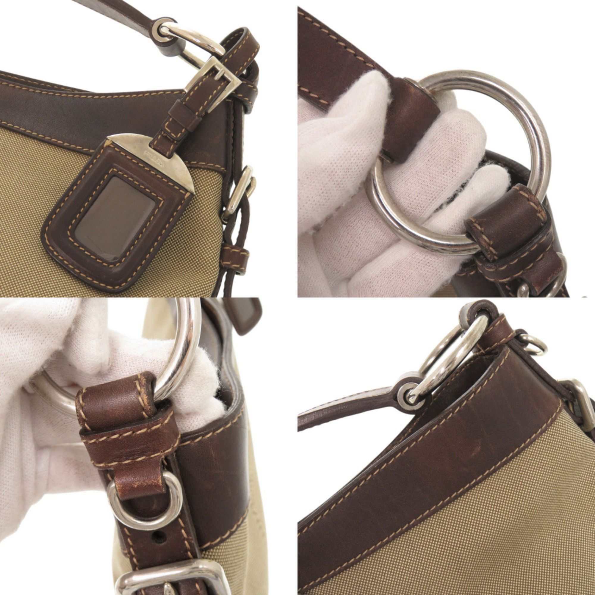 Canvas Leather Shoulder Bag (Pre-Owned) - Prada - Modalova