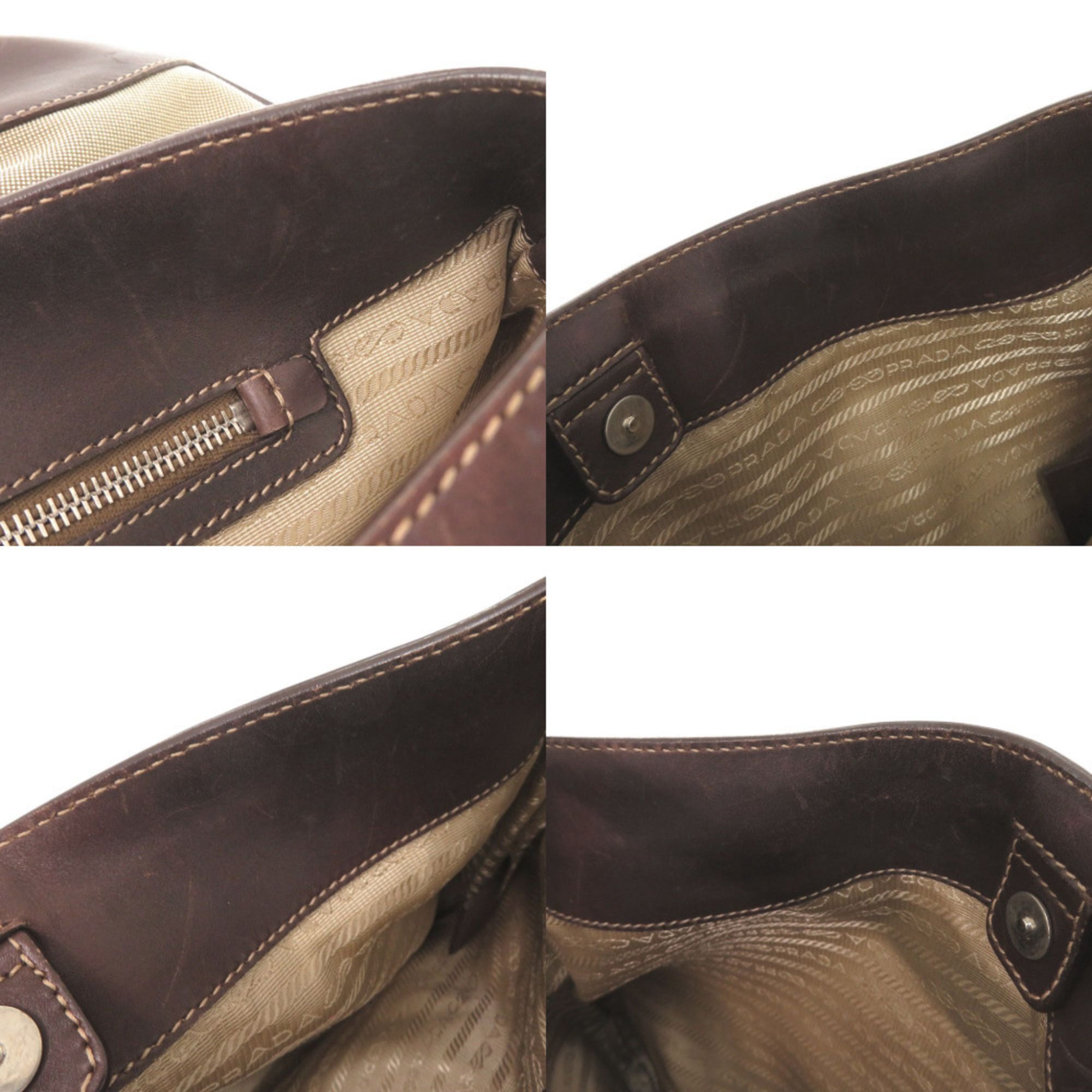 Canvas Leather Shoulder Bag (Pre-Owned) - Prada - Modalova
