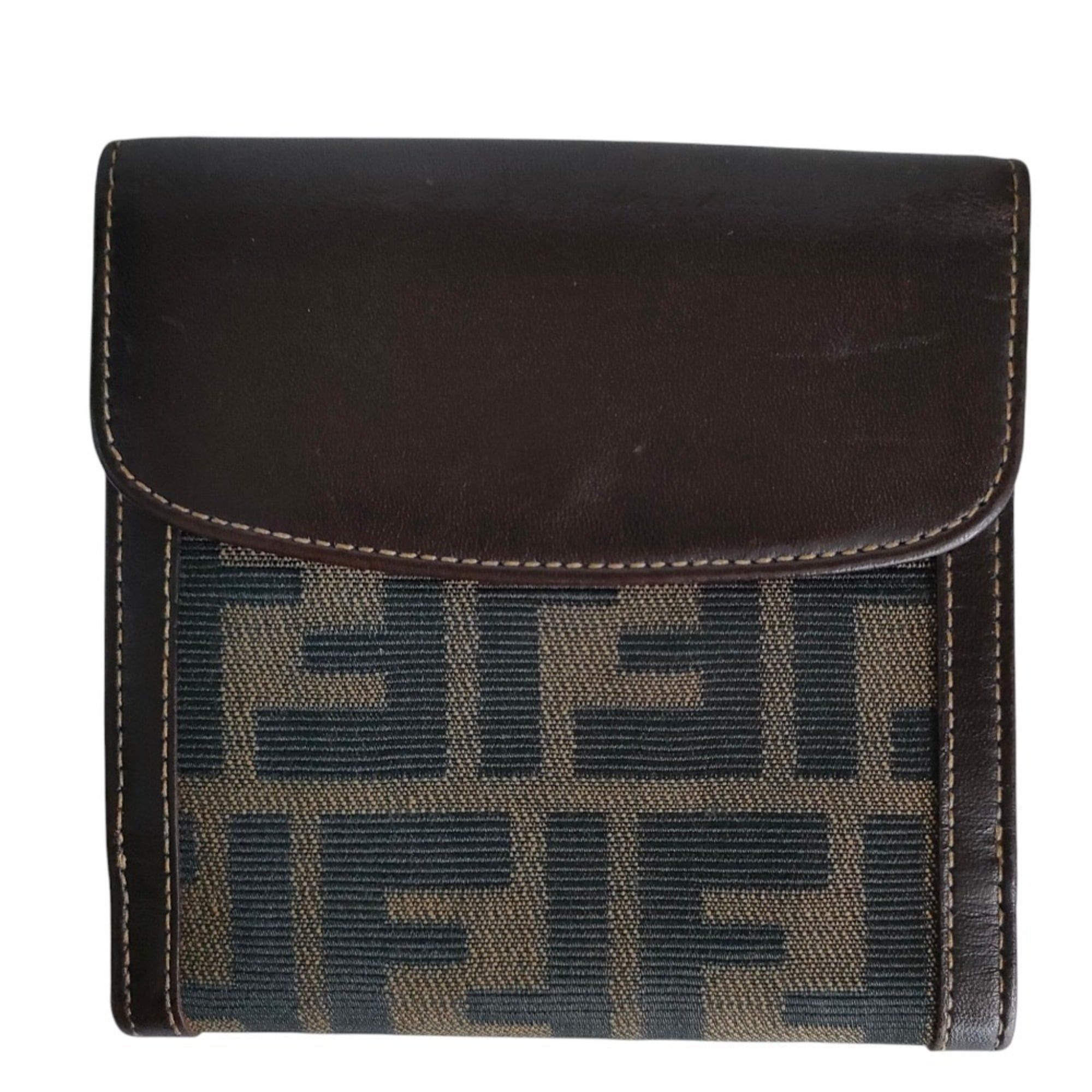 Zucca Canvas Leather Wallet (Bi-Fold) (Pre-Owned) - Fendi - Modalova