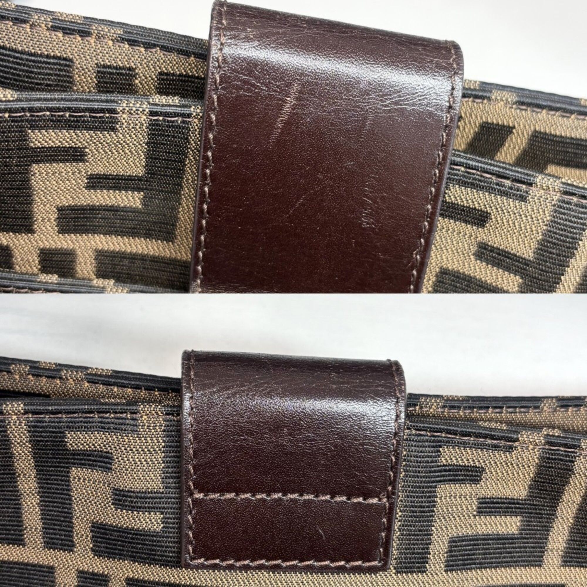Zucca Canvas Leather Shoulder Bag (Pre-Owned) - Fendi - Modalova