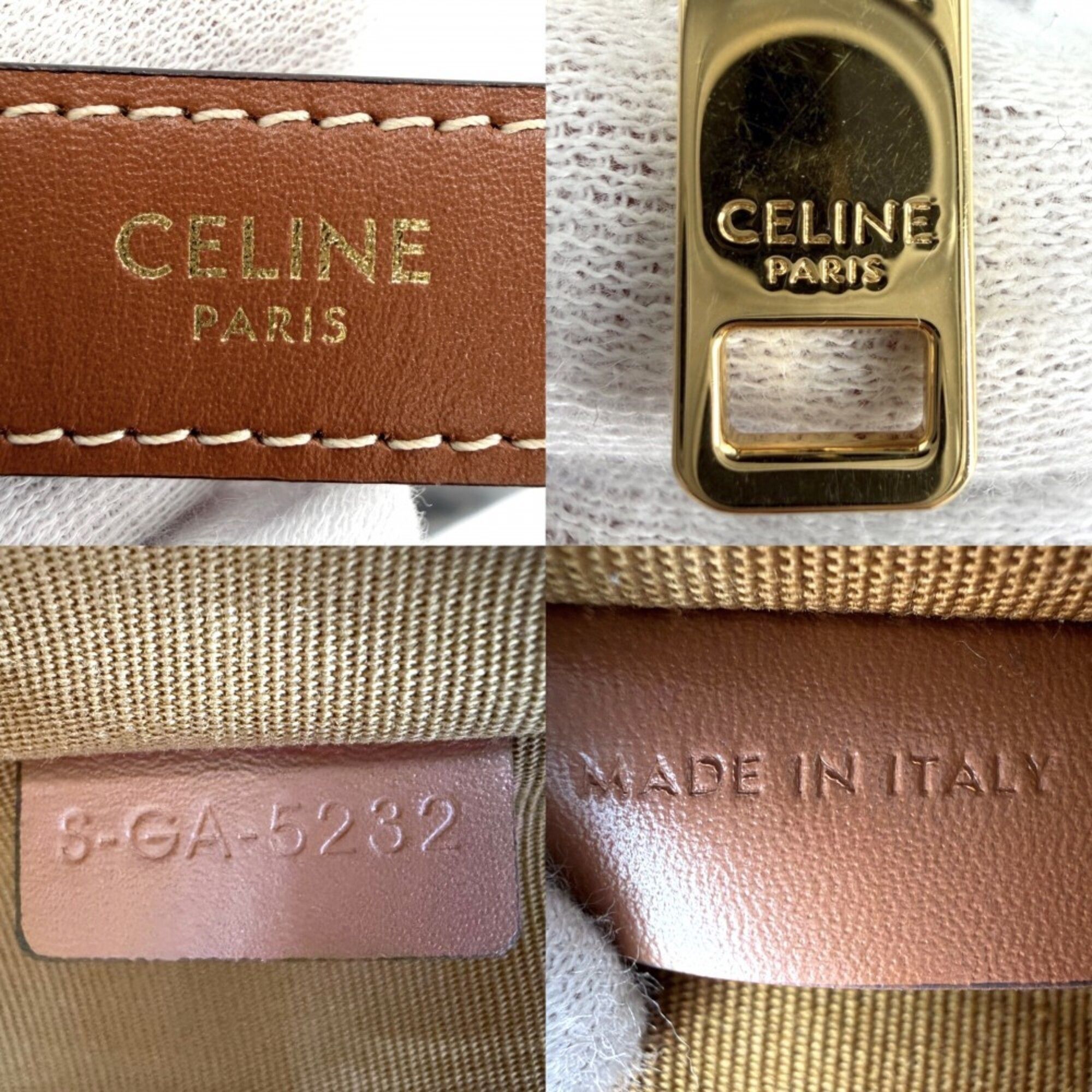 Leather Canvas Handbag Shoulder Bag (Pre-Owned) - Celine - Modalova