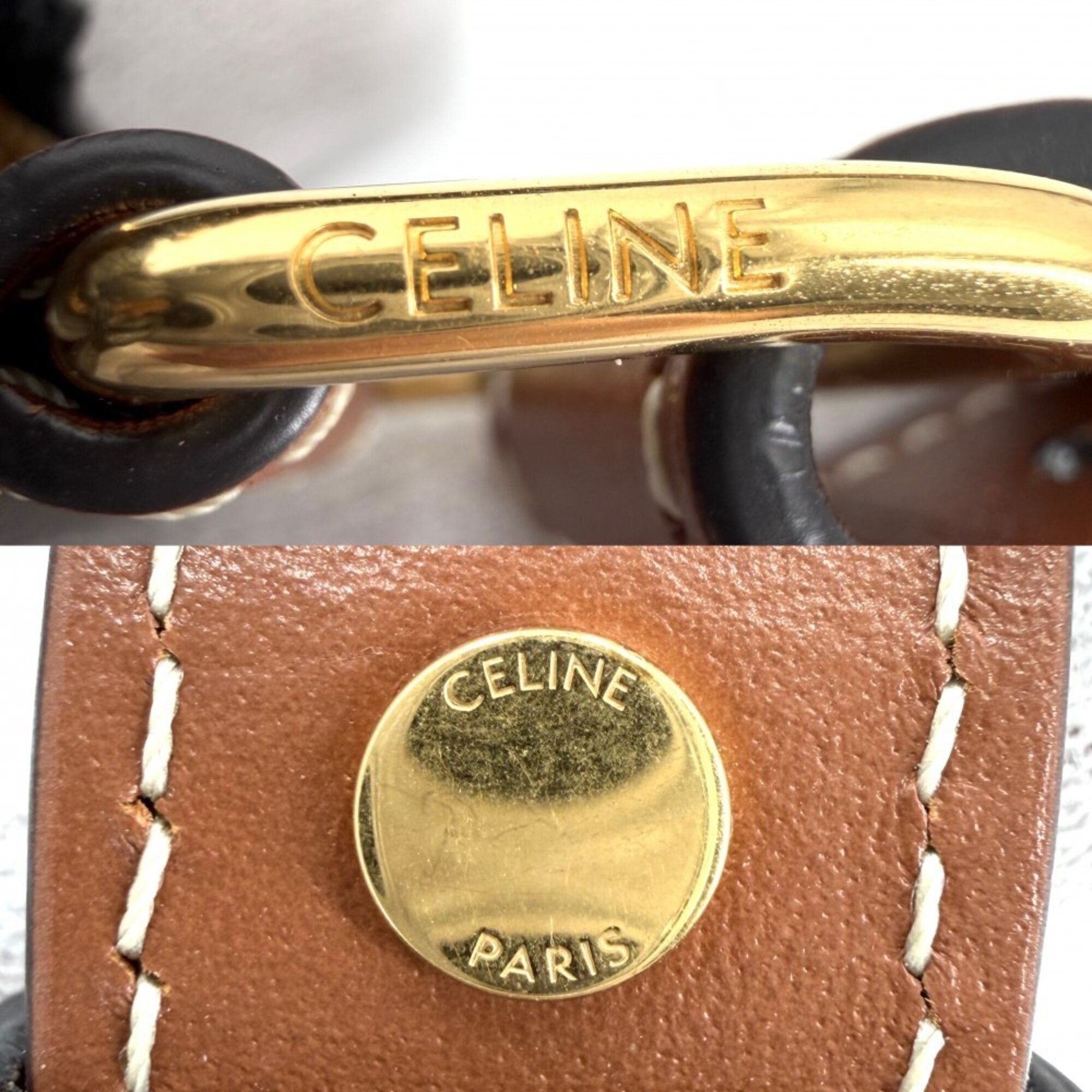 Leather Canvas Handbag Shoulder Bag (Pre-Owned) - Celine - Modalova