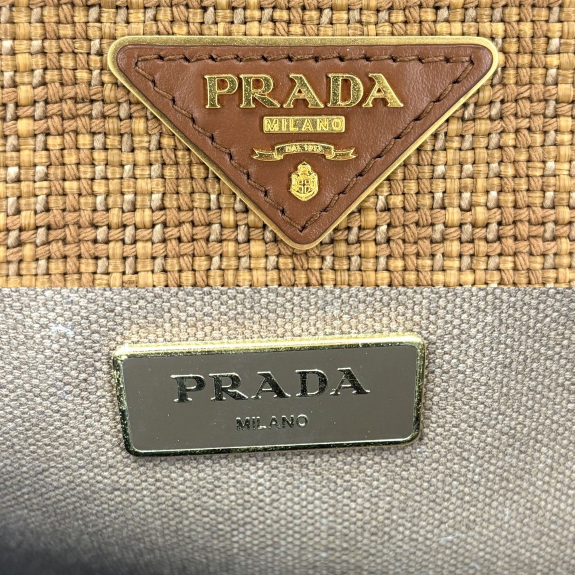 Canvas Straw Handbag Shoulder Bag (Pre-Owned) - Prada - Modalova