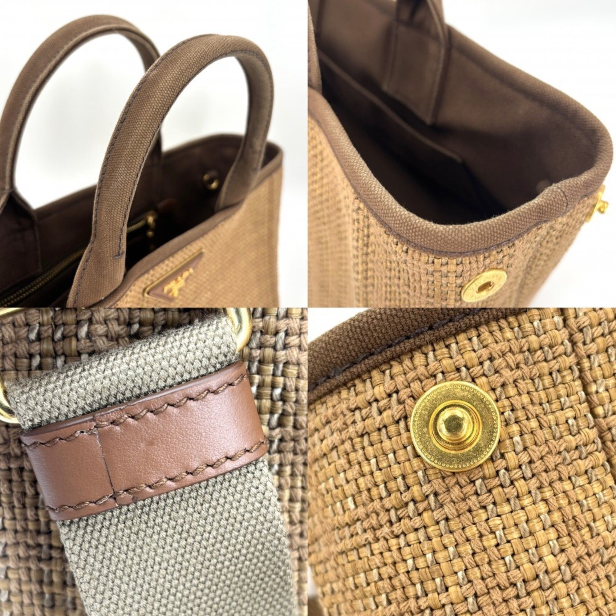 Canvas Straw Handbag Shoulder Bag (Pre-Owned) - Prada - Modalova