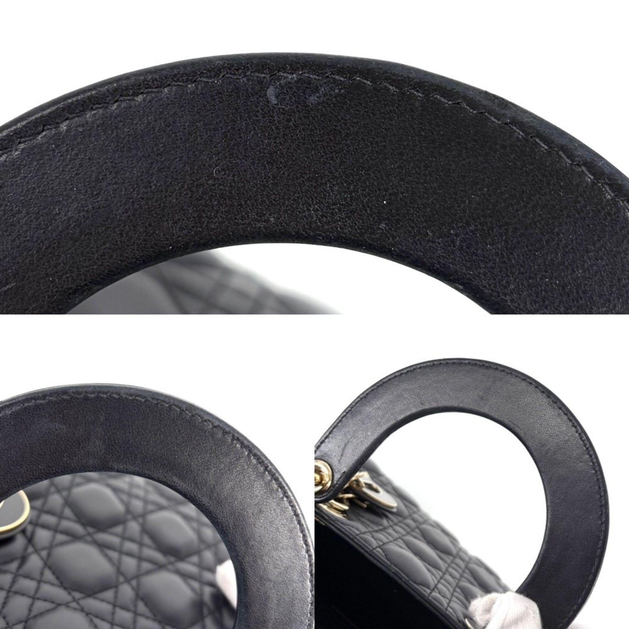 Lady Dior Leather Handbag Shoulder Bag (Pre-Owned) - Christian Dior - Modalova