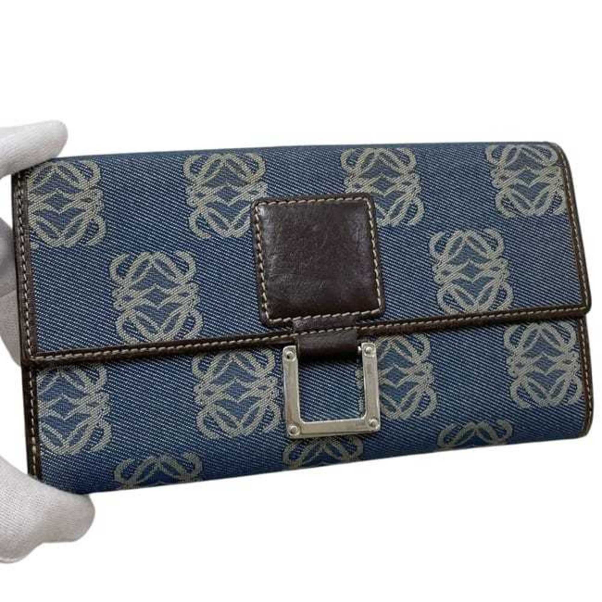 Denim Canvas Long Wallet (Bi-Fold) (Pre-Owned) - Loewe - Modalova