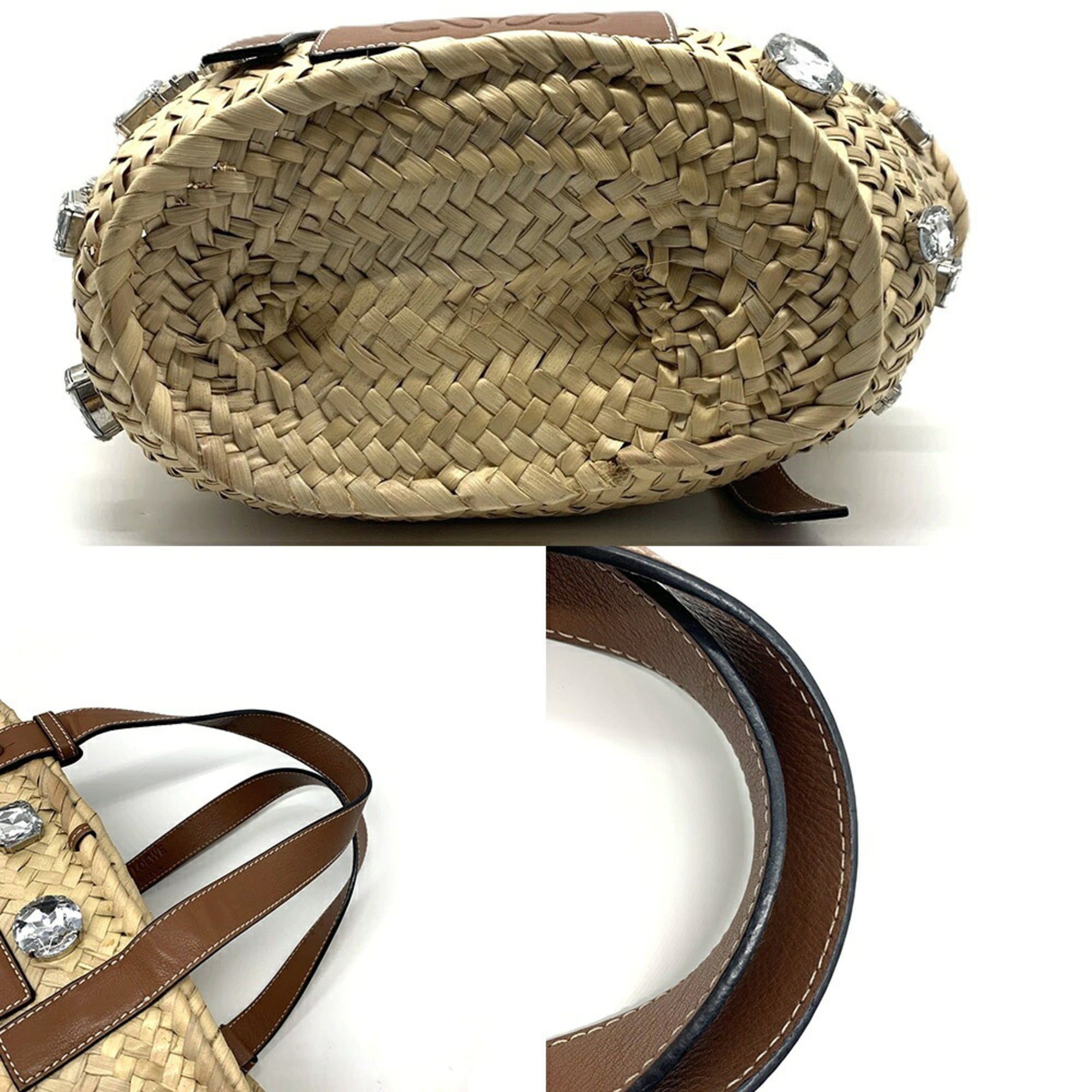 Leather Raffia Basket (Pre-Owned) - Loewe - Modalova