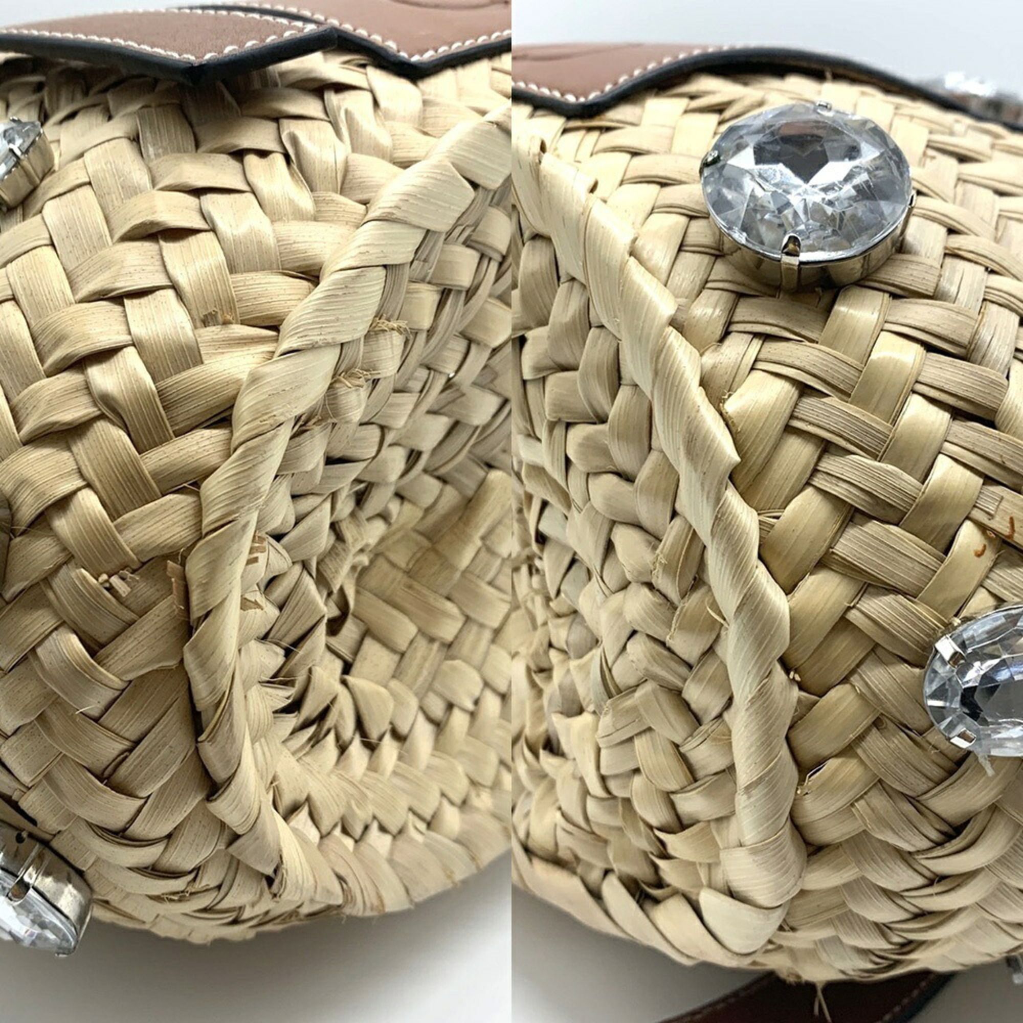 Leather Raffia Basket (Pre-Owned) - Loewe - Modalova