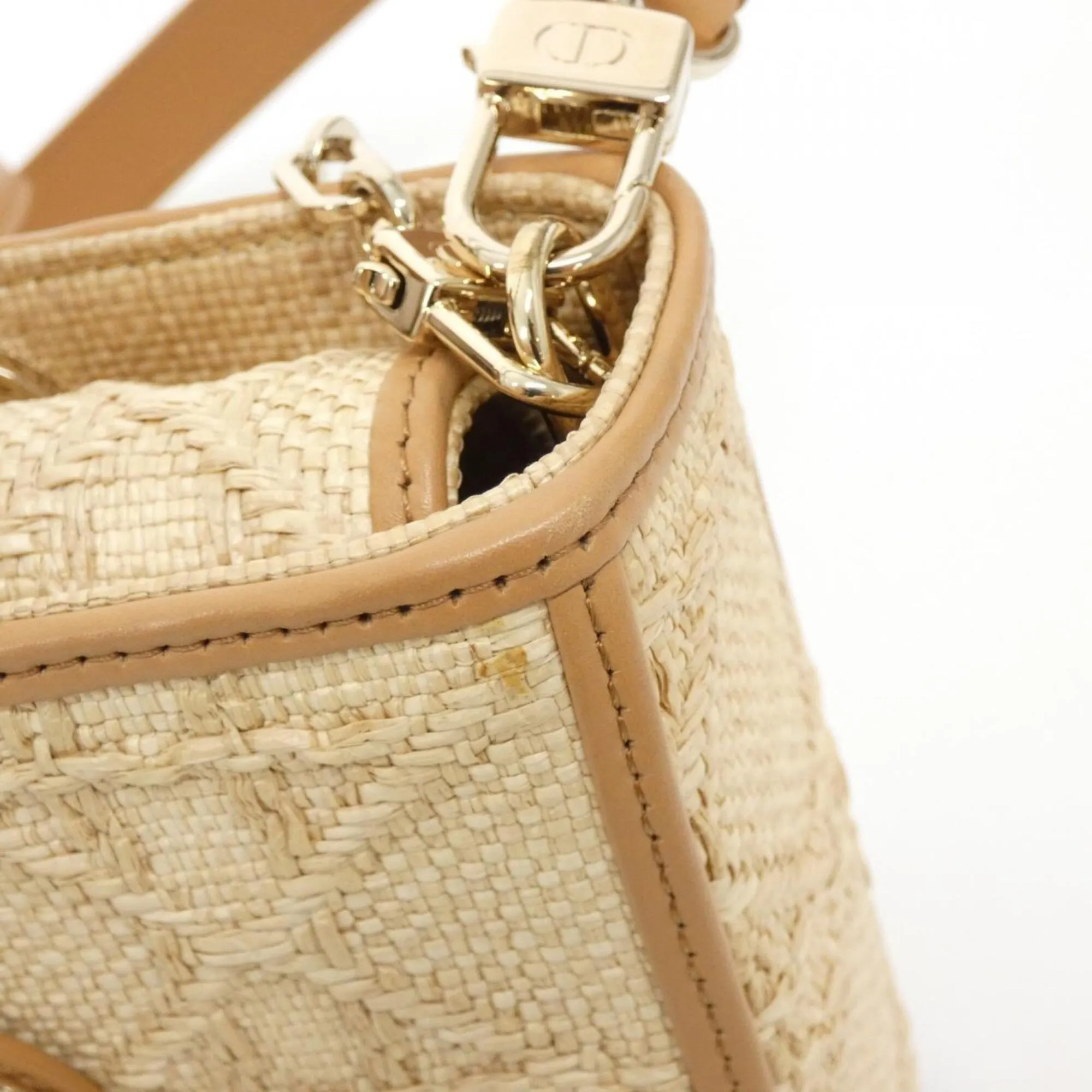 Raffia Leather Handbag (Pre-Owned) - Christian Dior - Modalova