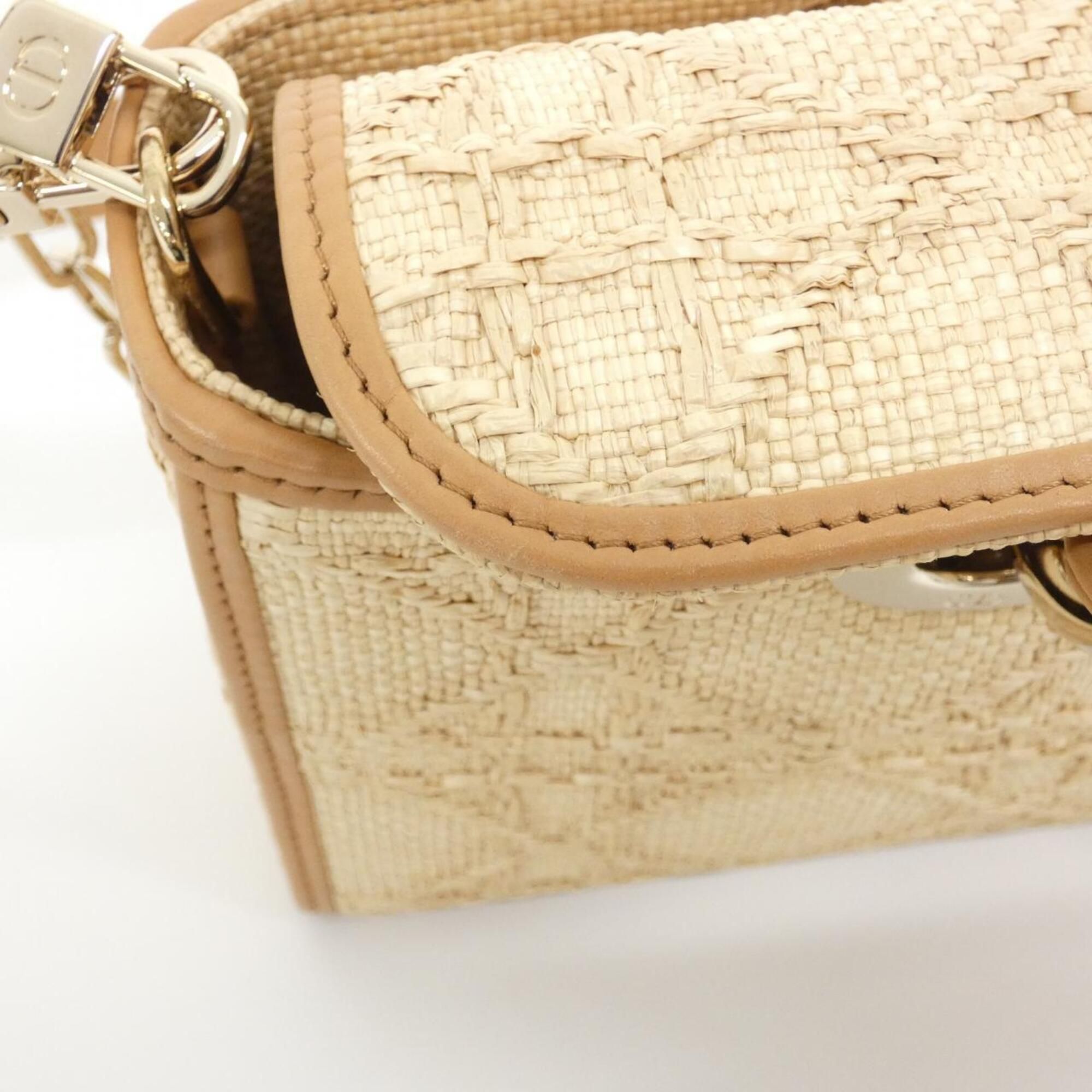 Raffia Leather Handbag (Pre-Owned) - Christian Dior - Modalova