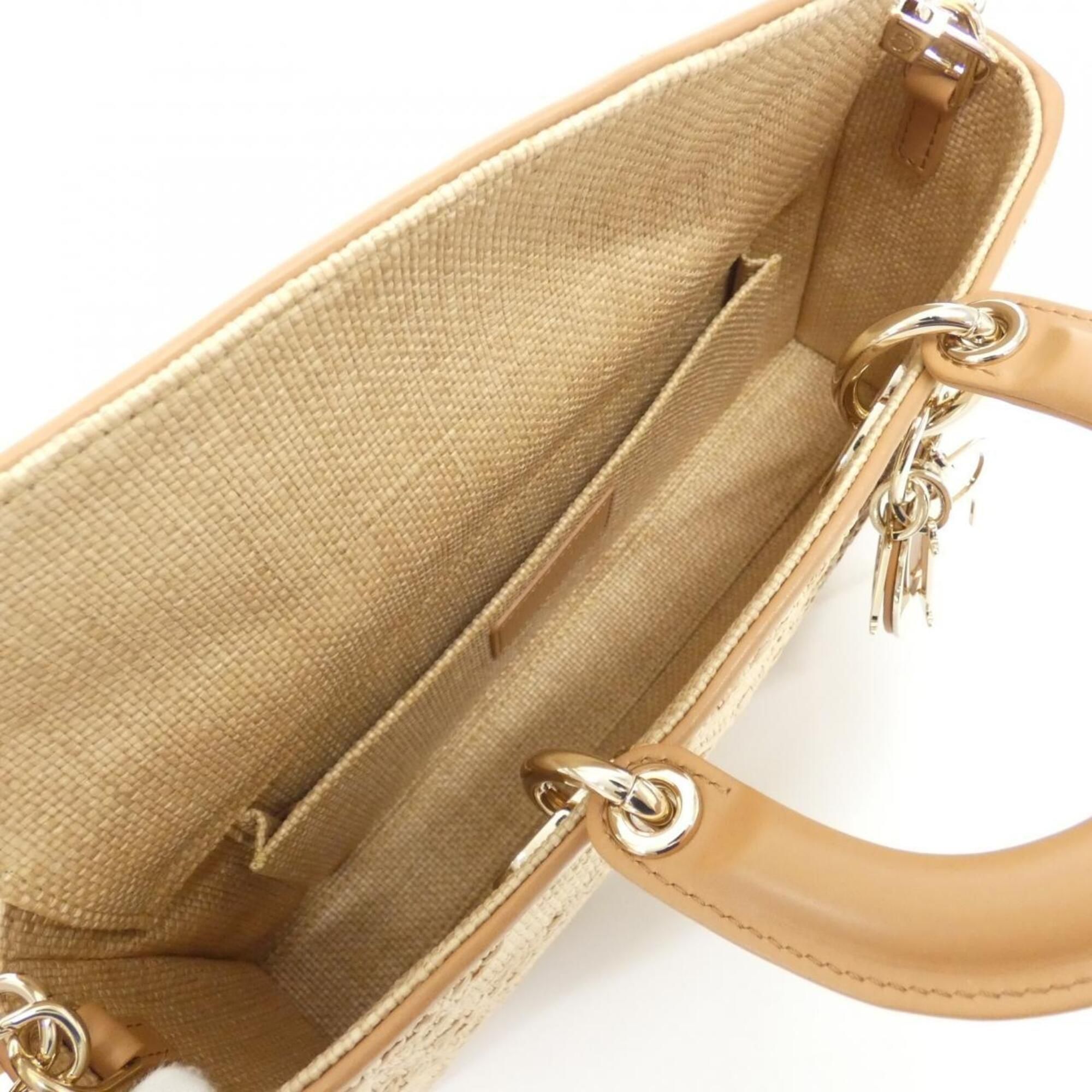 Raffia Leather Handbag (Pre-Owned) - Christian Dior - Modalova