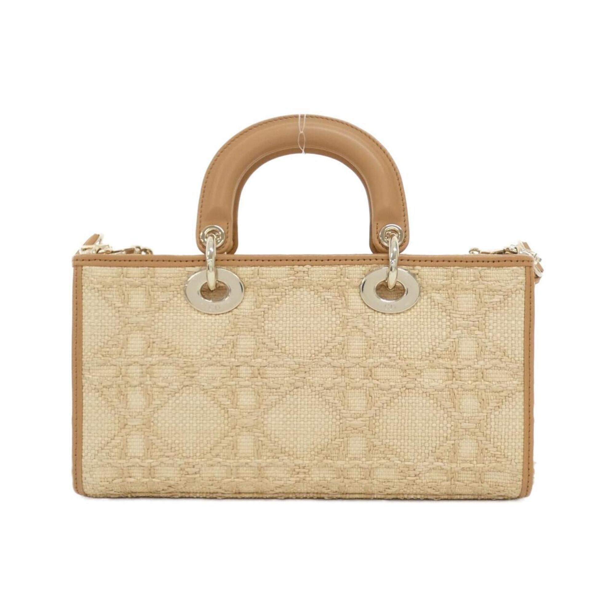 Raffia Leather Handbag (Pre-Owned) - Christian Dior - Modalova
