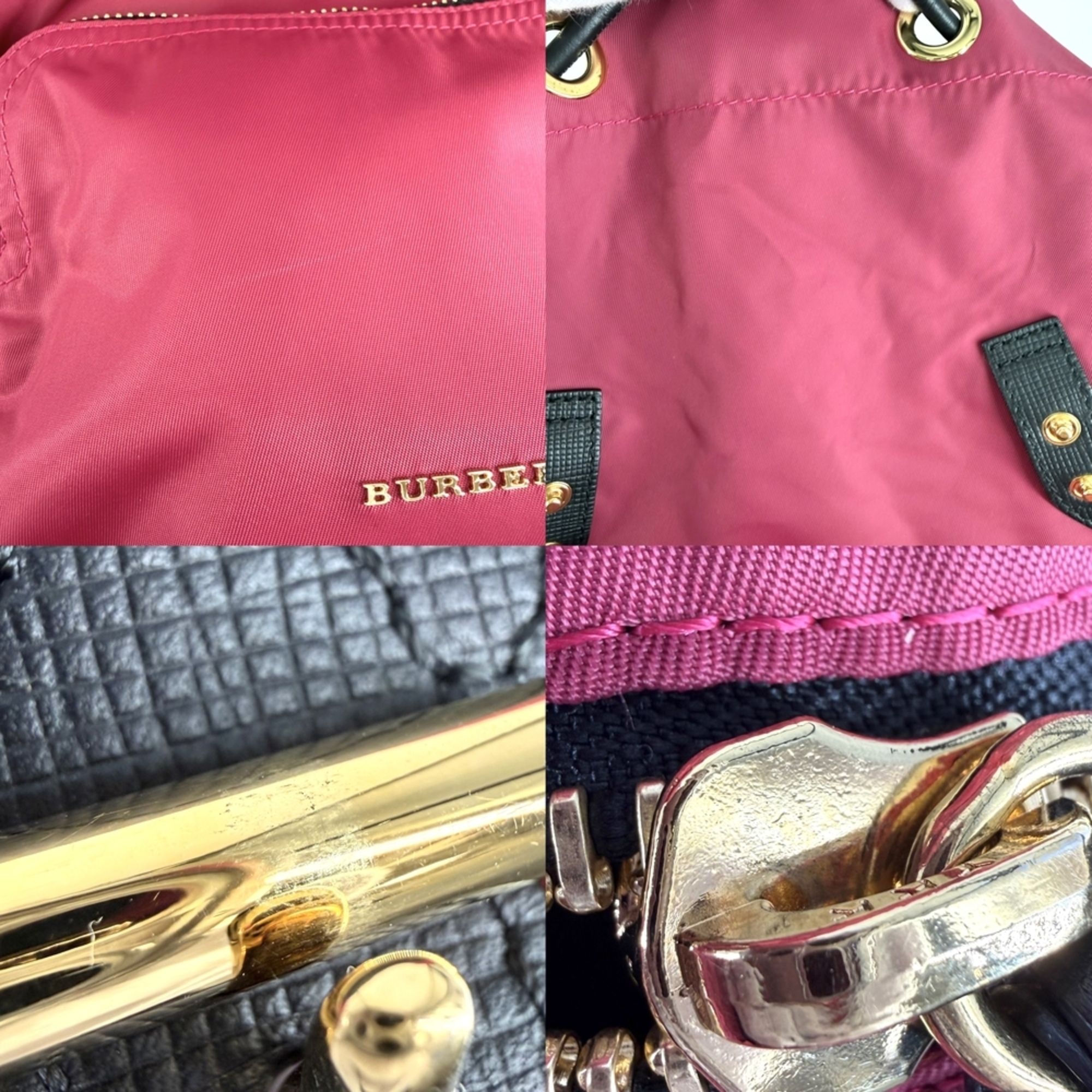 Nylon Leather Backpack (Pre-Owned) - Burberry - Modalova