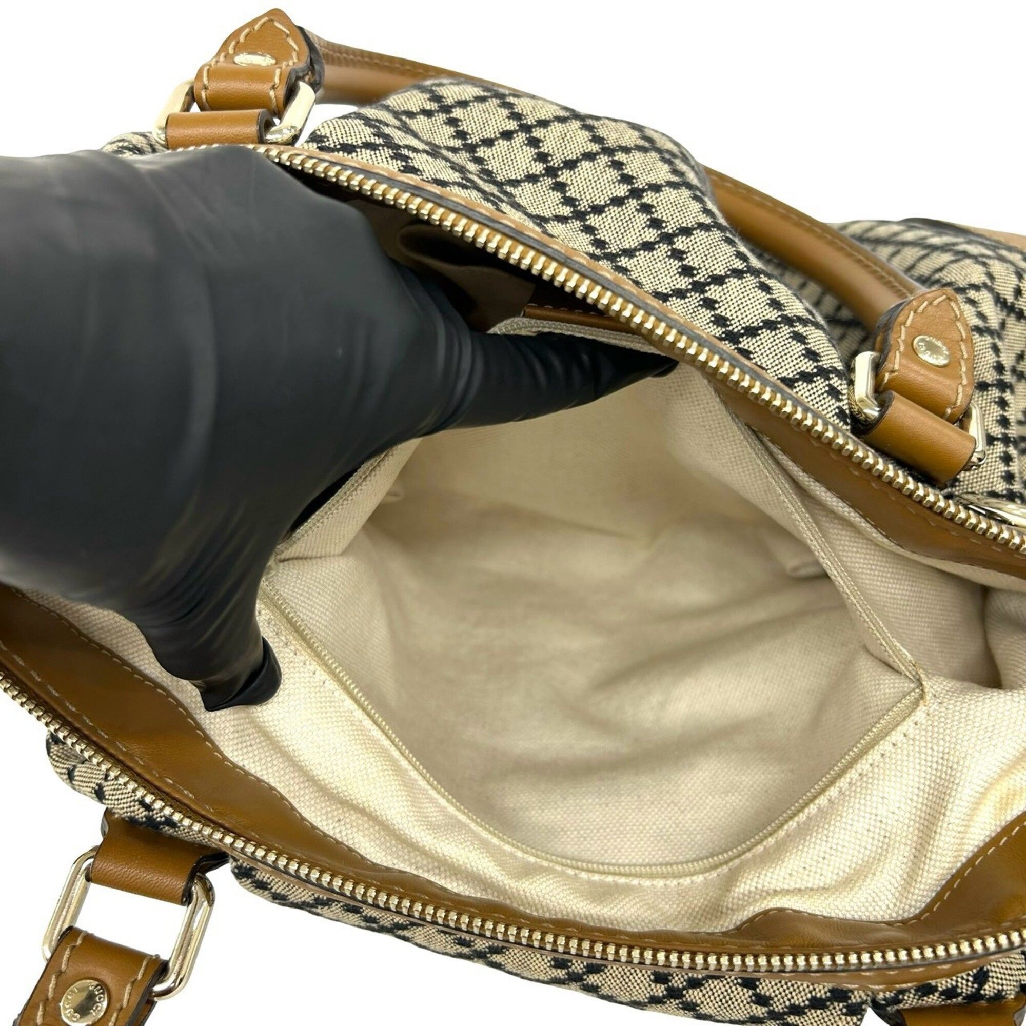 Canvas Leather Handbag Shoulder Bag (Pre-Owned) - Gucci - Modalova