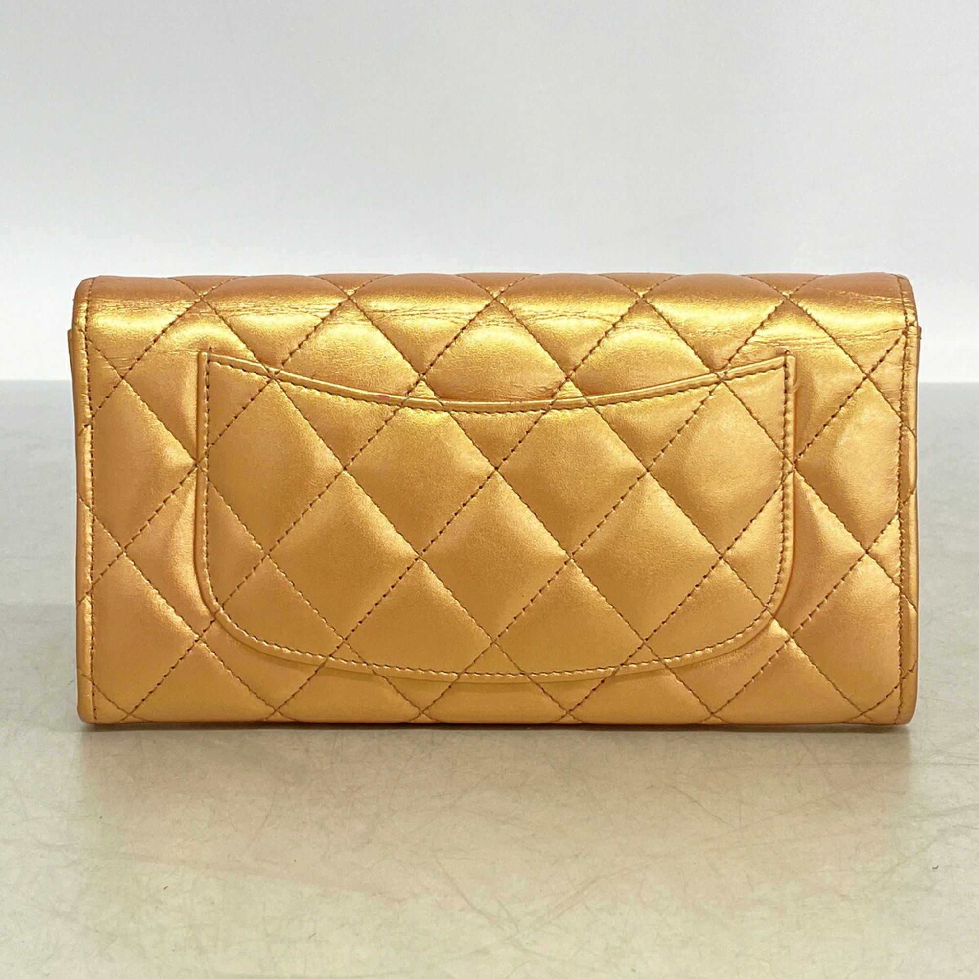 Leather Long Wallet (Bi-Fold) (Pre-Owned) - Chanel - Modalova