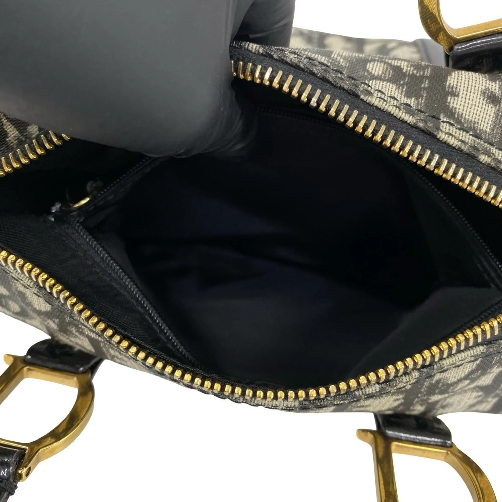 Canvas Leather Boston Bag Handbag (Pre-Owned) - Christian Dior - Modalova
