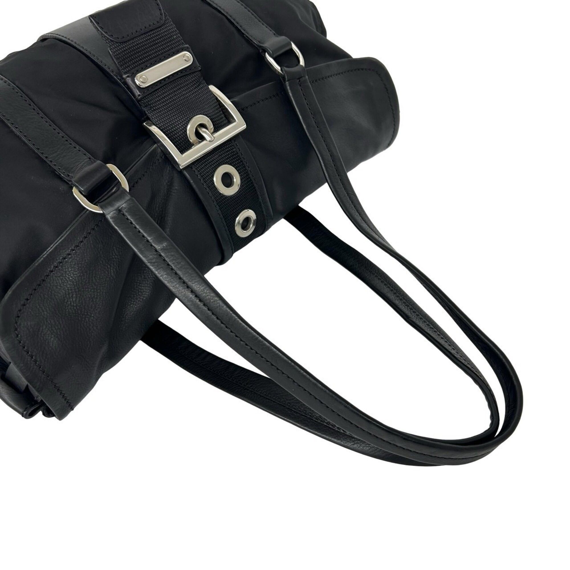 Nylon Leather Shoulder Bag Tote Bag (Pre-Owned) - Prada - Modalova